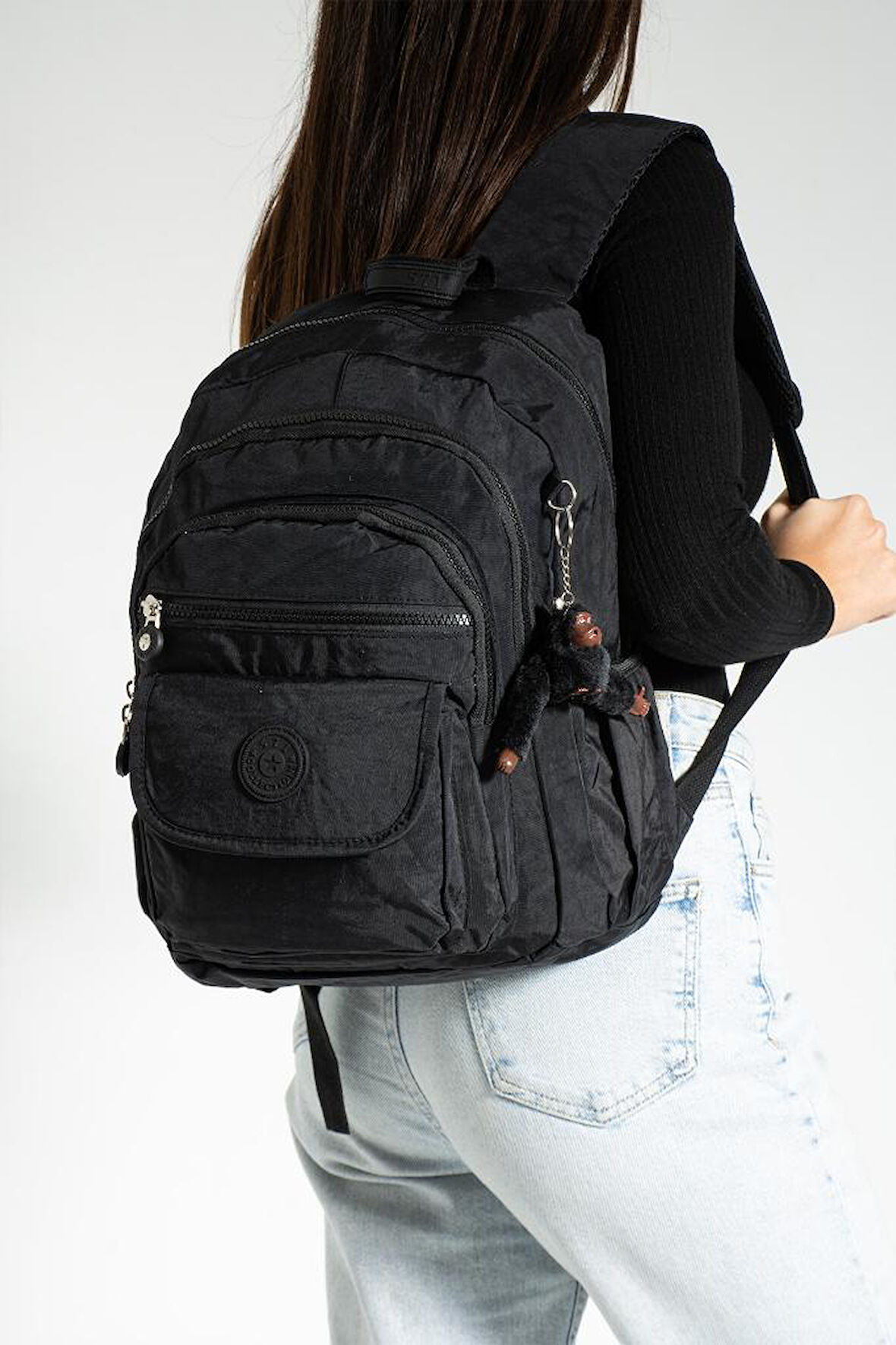 Klinkır Kumaş Kadın Sırt Çantası Hafif Yağmur Geçirmez Günlük Kullanım İçin İdeal 37*27 Cm