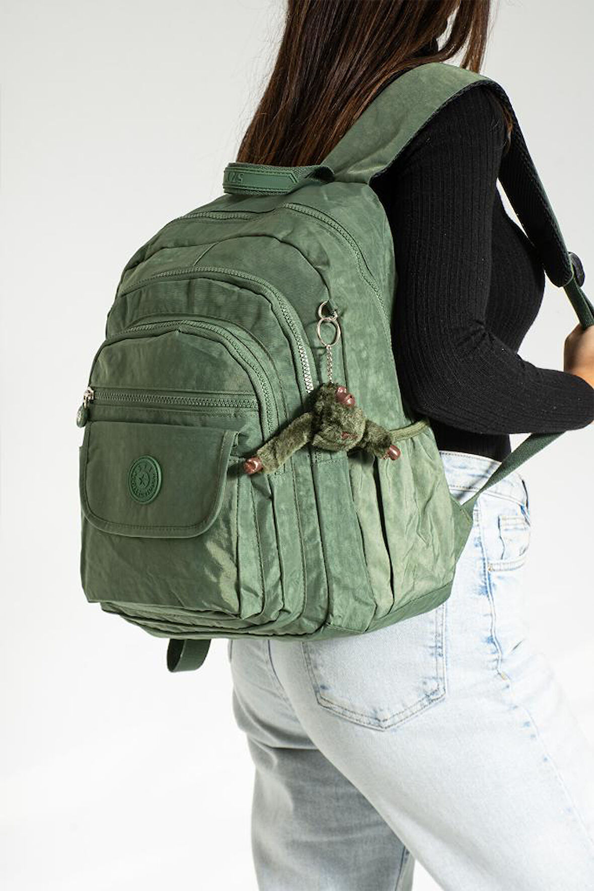 Klinkır Kumaş Kadın Sırt Çantası Hafif Yağmur Geçirmez Günlük Kullanım İçin İdeal 37*27 Cm