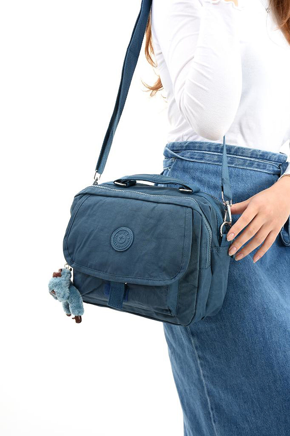 Elde Tutma Kadın Çapraz Askılı Postacı Çanta 571 Collection Kılinkır Kumaş Omuz Çantası 25*20 Cm  