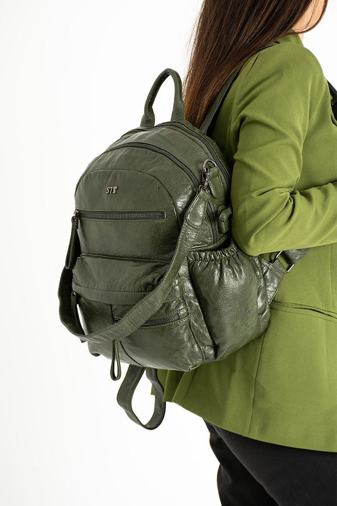 Y.S.Deri Kadın Sırt Çantası Fonksiyonel Kullanım Omuz Çapraz Askılı Kadın Sırt Çantası  35*25 Cm