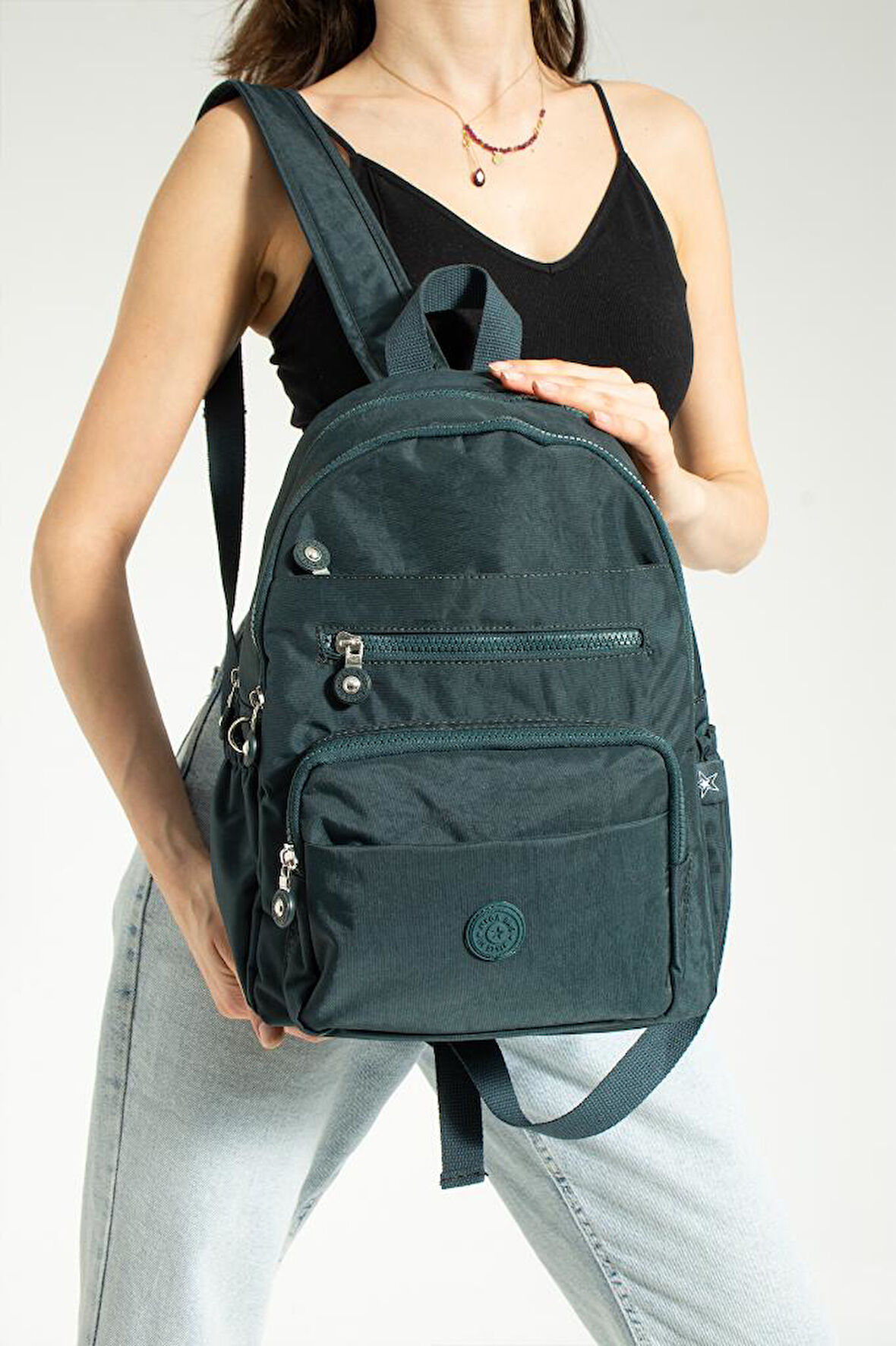 Unisex Sırt Çantası Günlük Kullanıma Uygun Lise Ortaokul Çantası Çok Cepli Okul Çantası 37*30 Cm Klinkır