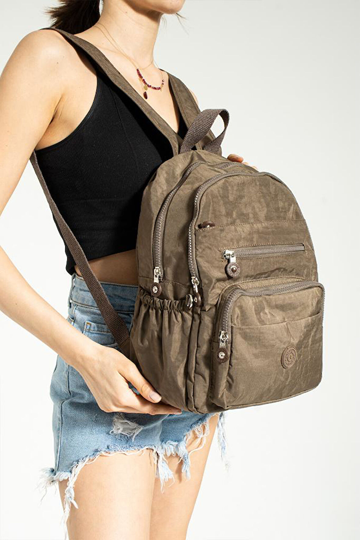 Unisex Sırt Çantası Günlük Kullanıma Uygun Lise Ortaokul Çantası Çok Cepli Okul Çantası 37*30 Cm Klinkır