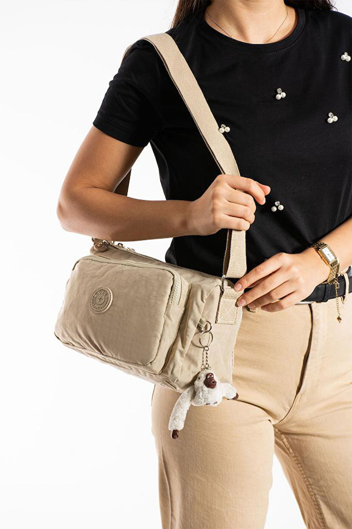 Kadın Postacı Çanta Hafif Klinkır Kumaş 25*18 Cm Çapraz Askılı Omuz Çantası Günlük Çanta 