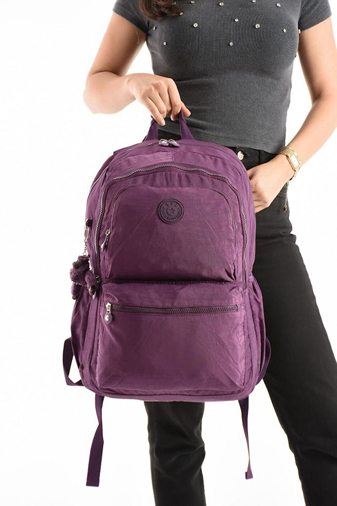 Unisex Kadın Sırt Çantası Gümlük Kullanıma Uygun Büyük Boy Seyahat Çantası 43*30 Cm Okul Çantası