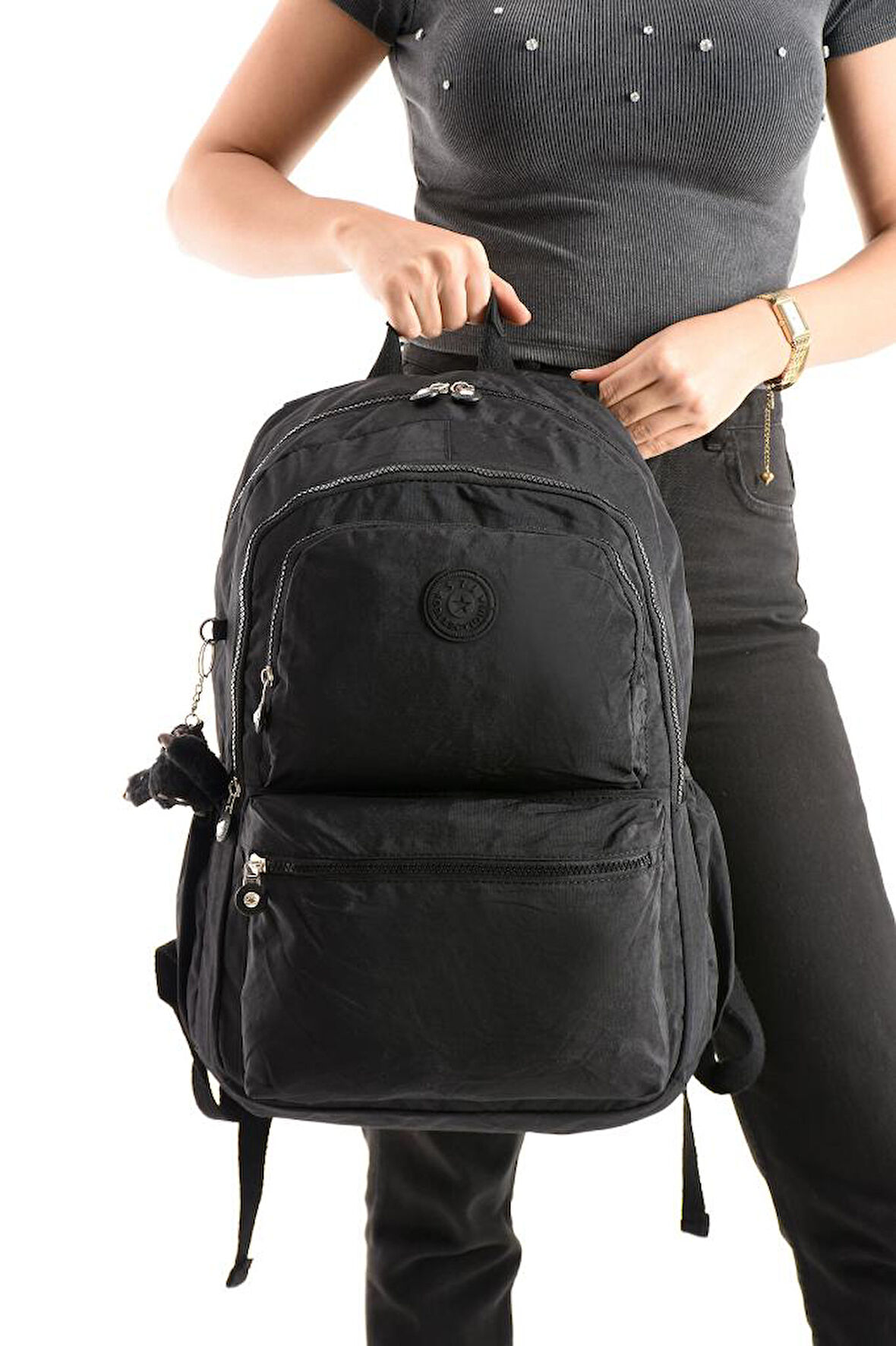 Unisex Kadın Sırt Çantası Gümlük Kullanıma Uygun Büyük Boy Seyahat Çantası 43*30 Cm Okul Çantası