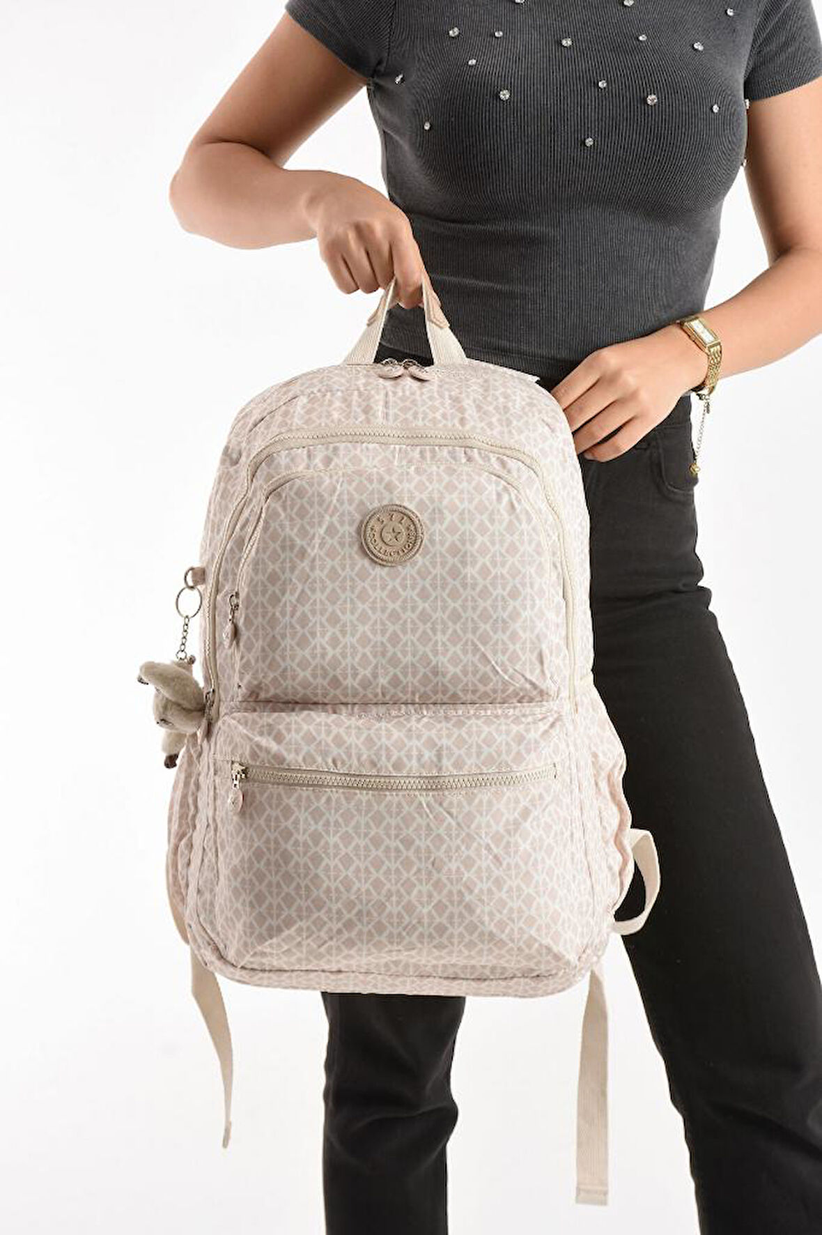 Unisex Kadın Sırt Çantası Gümlük Kullanıma Uygun Büyük Boy Seyahat Çantası 43*30 Cm Okul Çantası