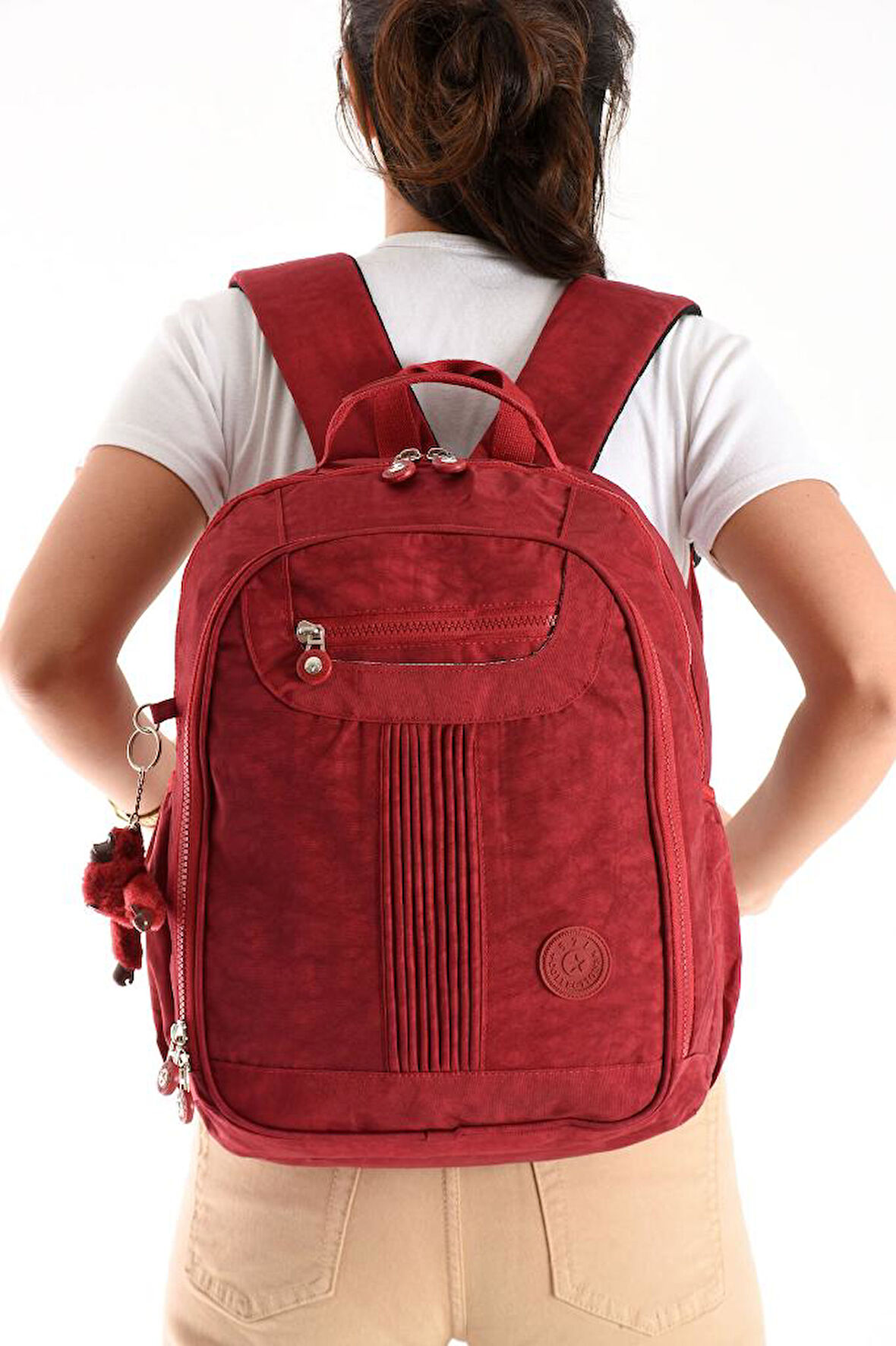 Unisex Sırt Çantası 40*30 Cm Okul Çantası Günlük Spor Çantası Klinkır Kumaş Hafif Çok Cepli Su İtici