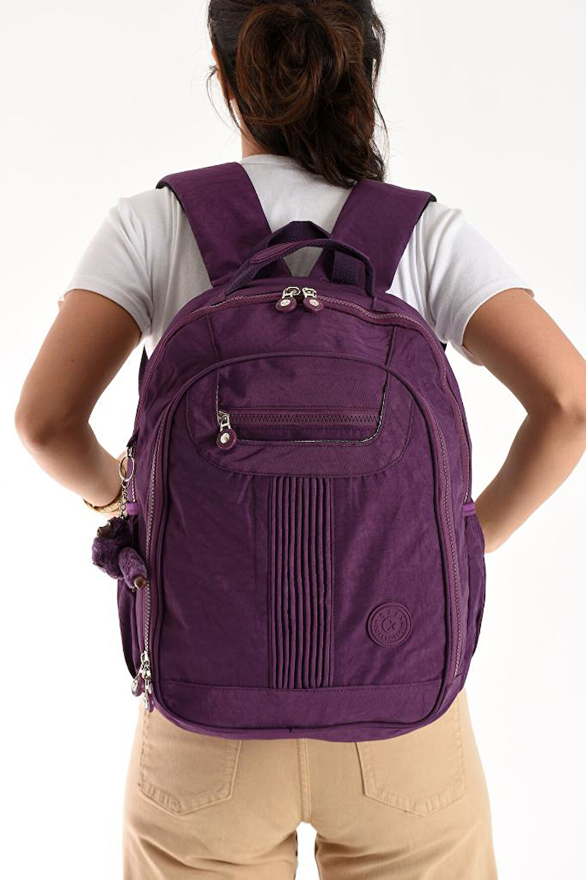 Unisex Sırt Çantası 40*30 Cm Okul Çantası Günlük Spor Çantası Klinkır Kumaş Hafif Çok Cepli Su İtici