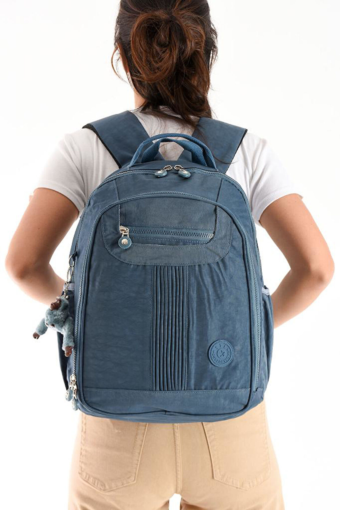 Unisex Sırt Çantası 40*30 Cm Okul Çantası Günlük Spor Çantası Klinkır Kumaş Hafif Çok Cepli Su İtici