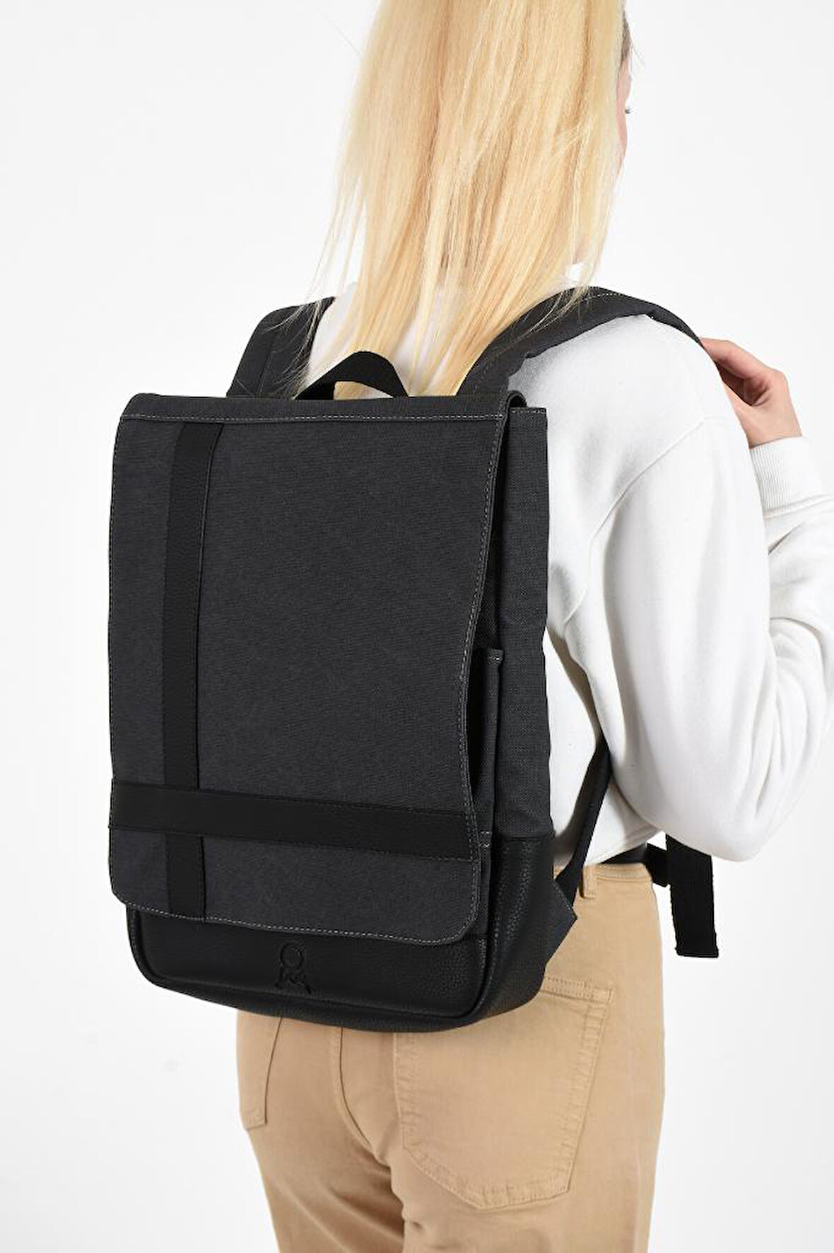 Kadın Sırt Çantası 35*22 Cm Kanvas Kumaş Laptop Bölmeli Business Sırt Çantası Okul Çantası Mega Bag