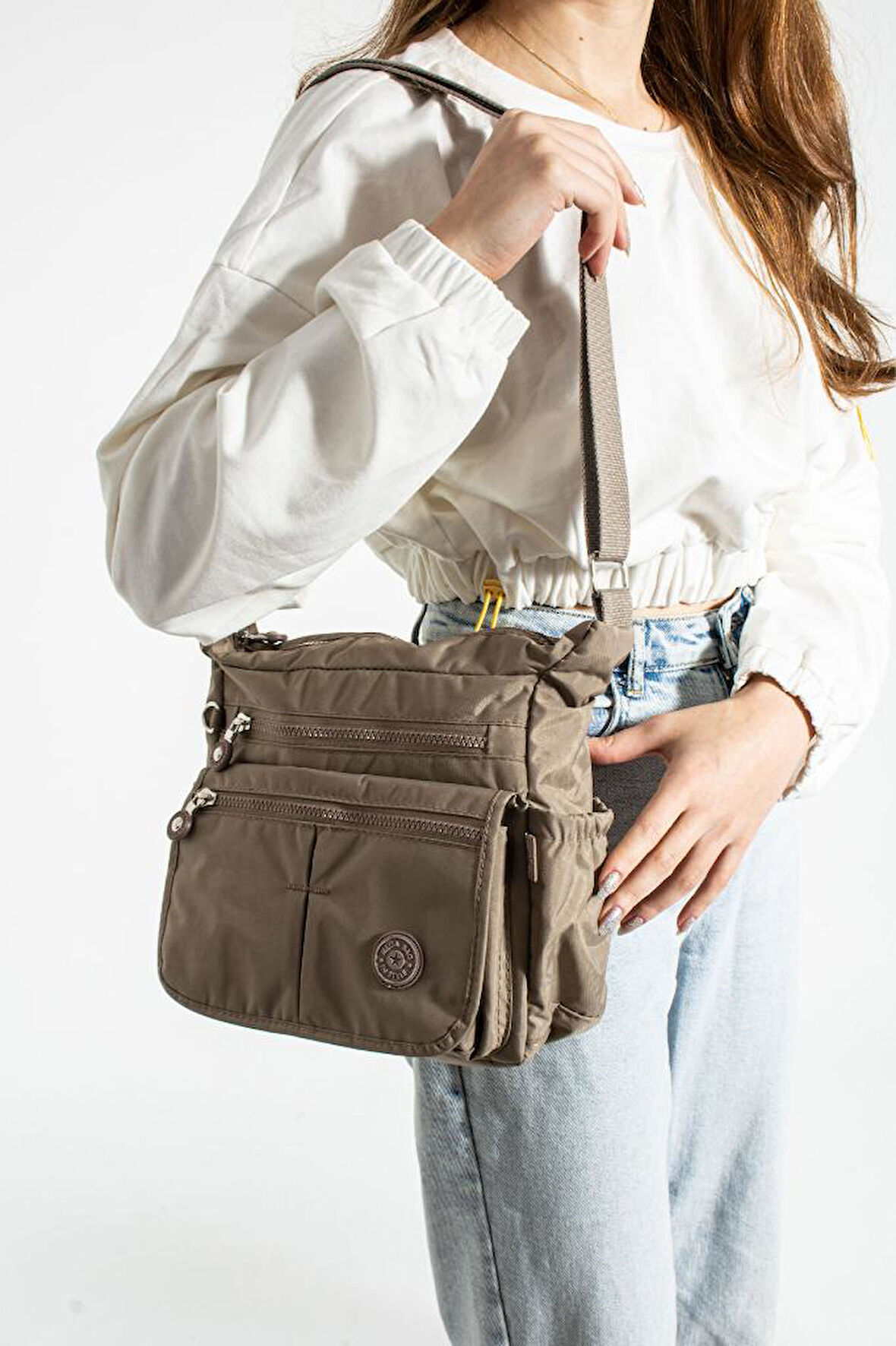 Klinkır Kadın Postacı Çanta Çok Cepli Kapaklı Model 30*20 Cm Su İtici Çapraz Askılı Postacı Çanta