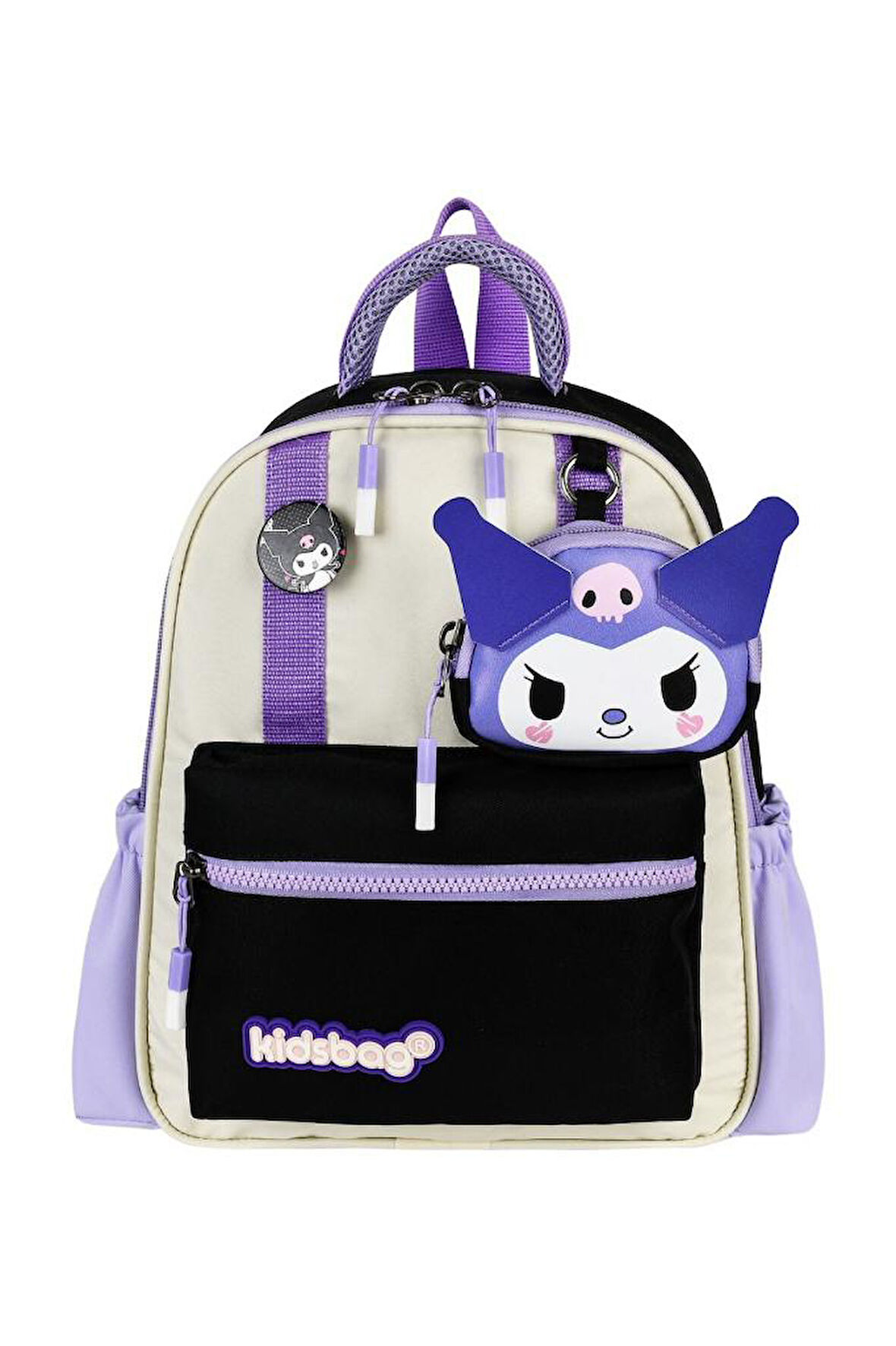 Kız Çocuk Anaokulu Sırt Çantası Kuromi Benzeri Kreş Çantası 33*25 Cm Ortopedik Su İtici Kumaş