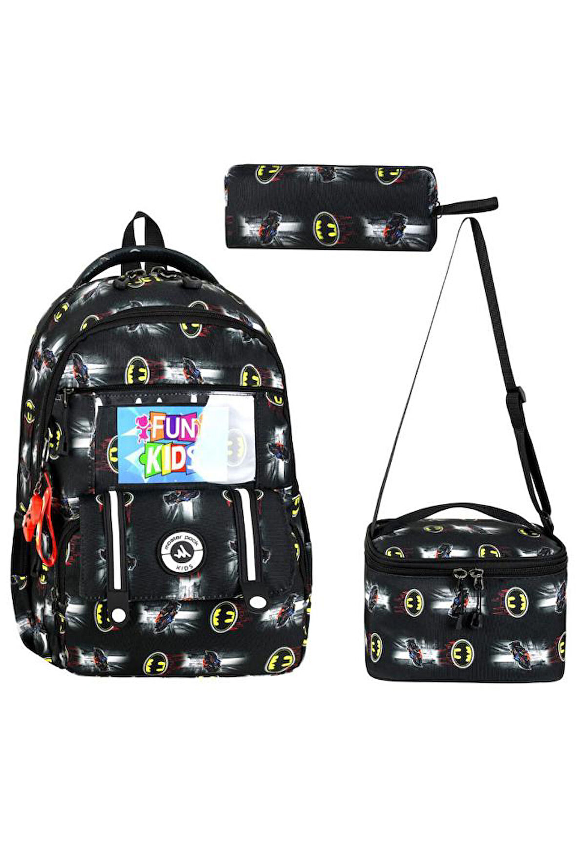 İlkokul Çantası 3'lü Set 42*30 Cm Beslenme Çantası Kalem Kutusu Ortopedik Sırt Su İtici Kumaş