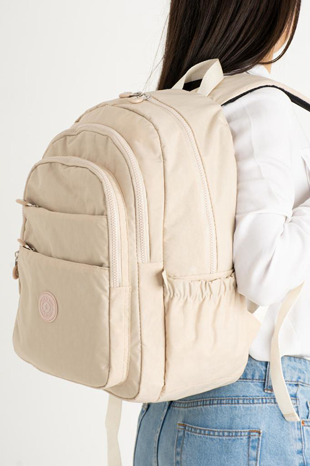 Unisex Okul Çantası Klinkır Kumaş Sırt Çantası Çok Cepli Hafif Yağmur Geçirmez 42*30 Cm 