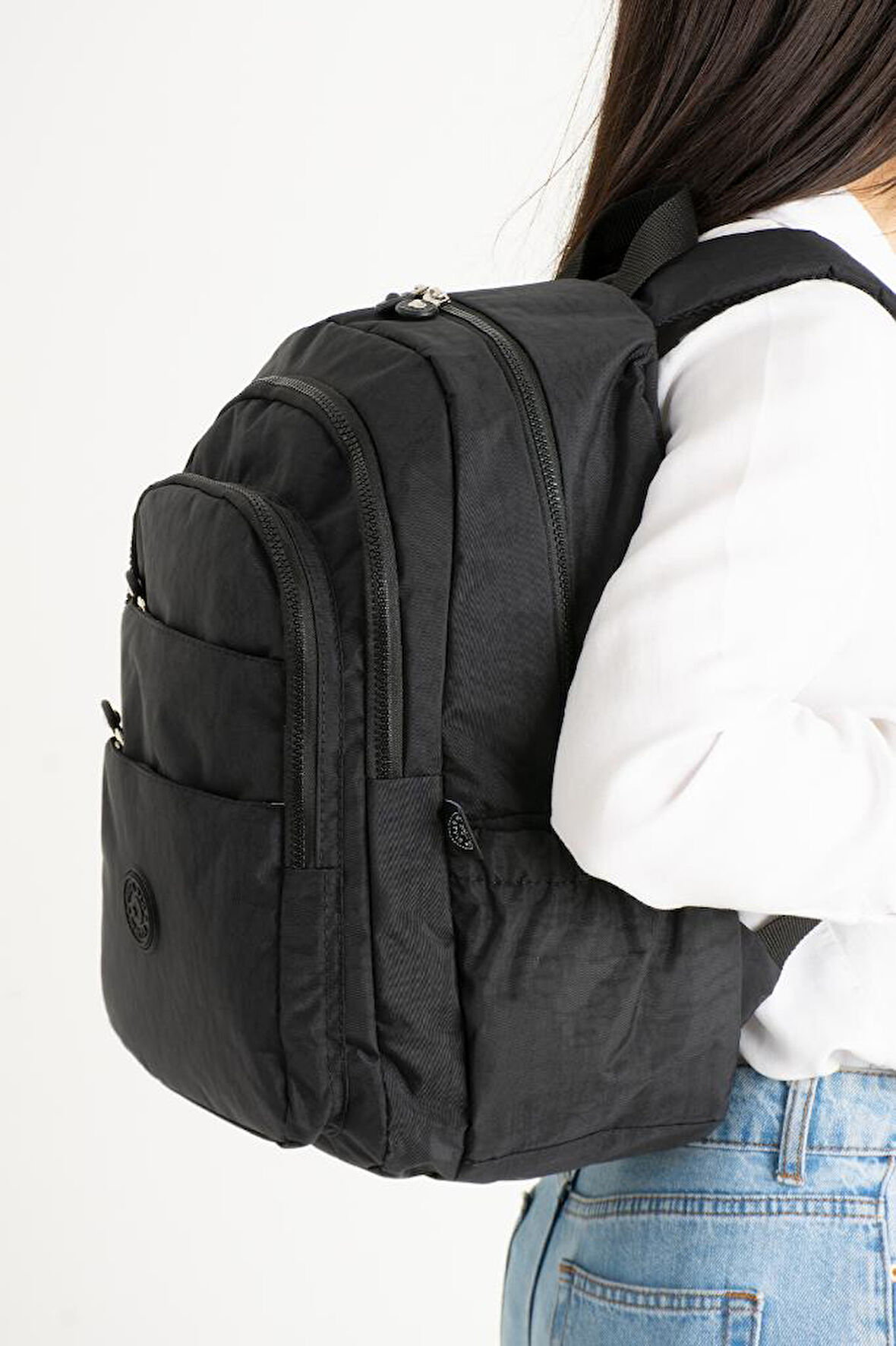 Unisex Okul Çantası Klinkır Kumaş Sırt Çantası Çok Cepli Hafif Yağmur Geçirmez 42*30 Cm 