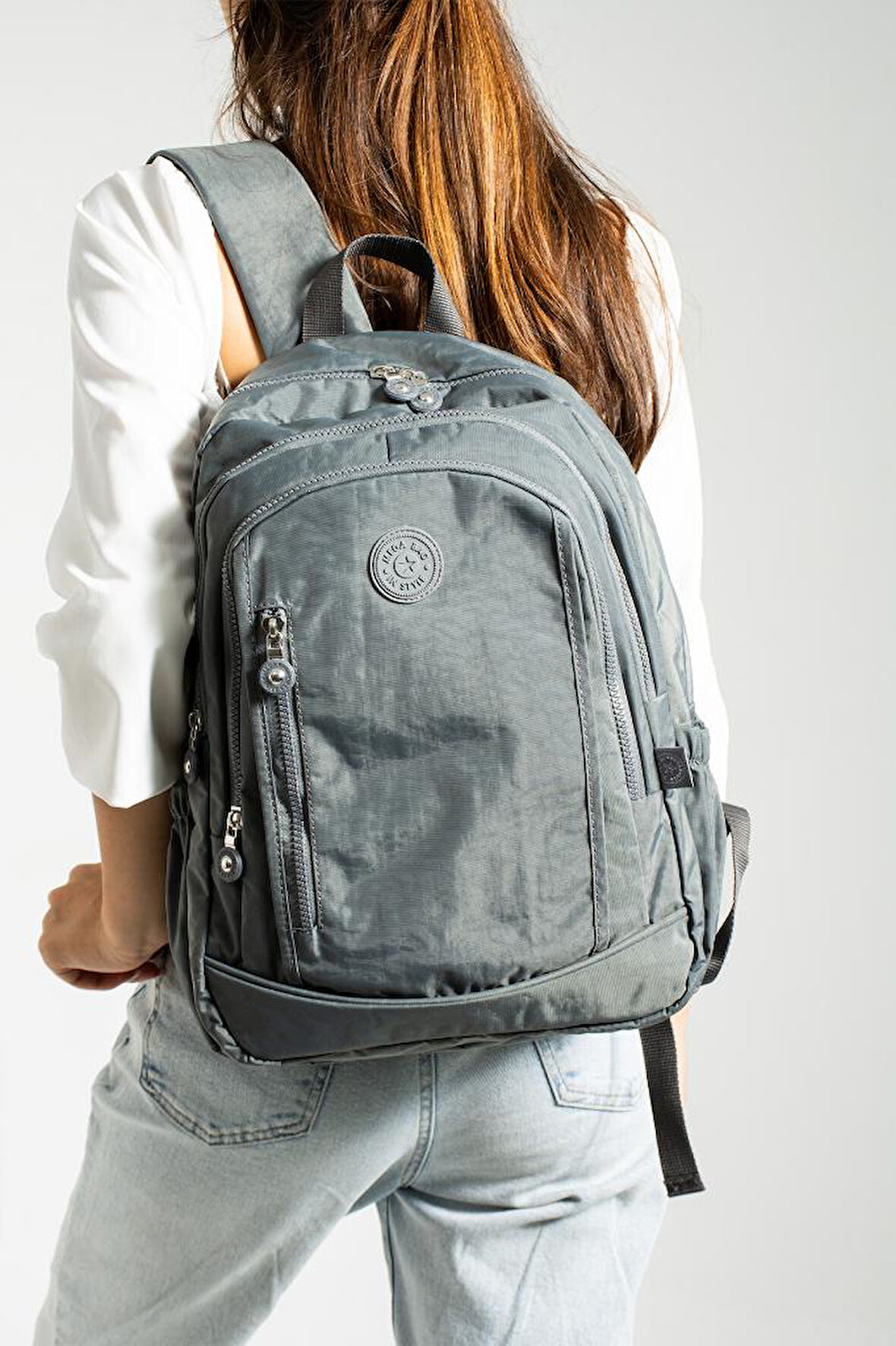 Unisex Okul Çantası Klinkır Kumaş Günlük Sırt Çantası 40*30 Cm Çok Cepli Hafif Yağmur Geçirmez 