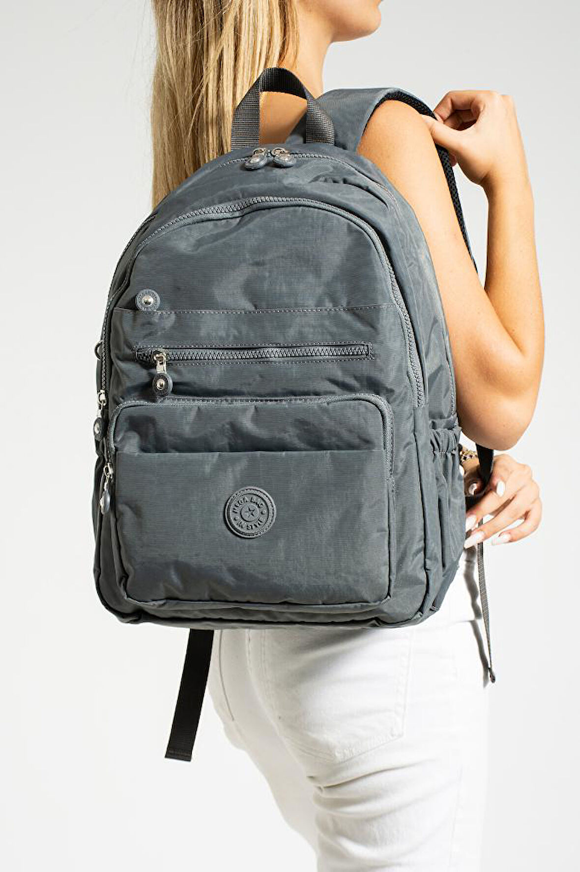 Unisex Okul Çantası Su İtici Hafif Klinkır Kumaş Günlük Sırt Çantası 40*30 Cm Lise Ortaokul Çantası