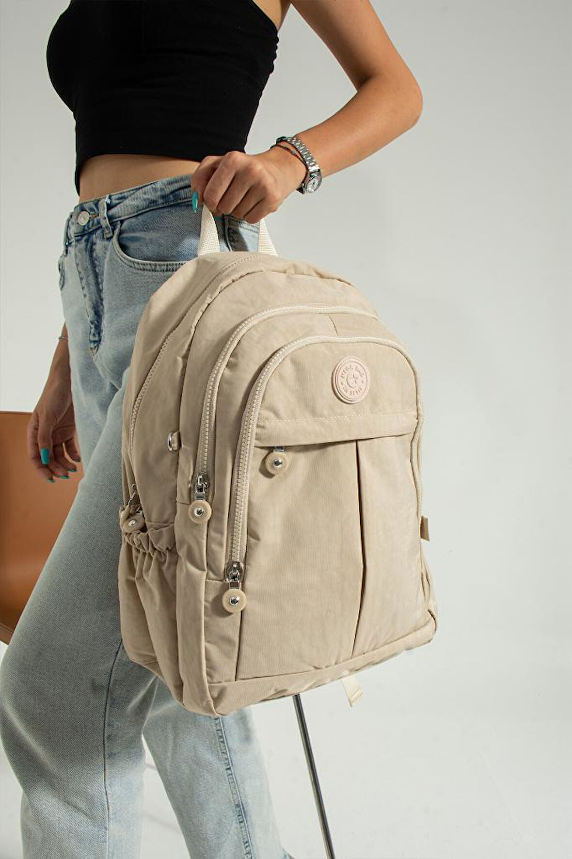 Unisex Okul Çantası Günlük Sırt Çantası 40*30 Cm Lise Ortaokul Çantası Hafif Yağmur Geçirmez Kumaş