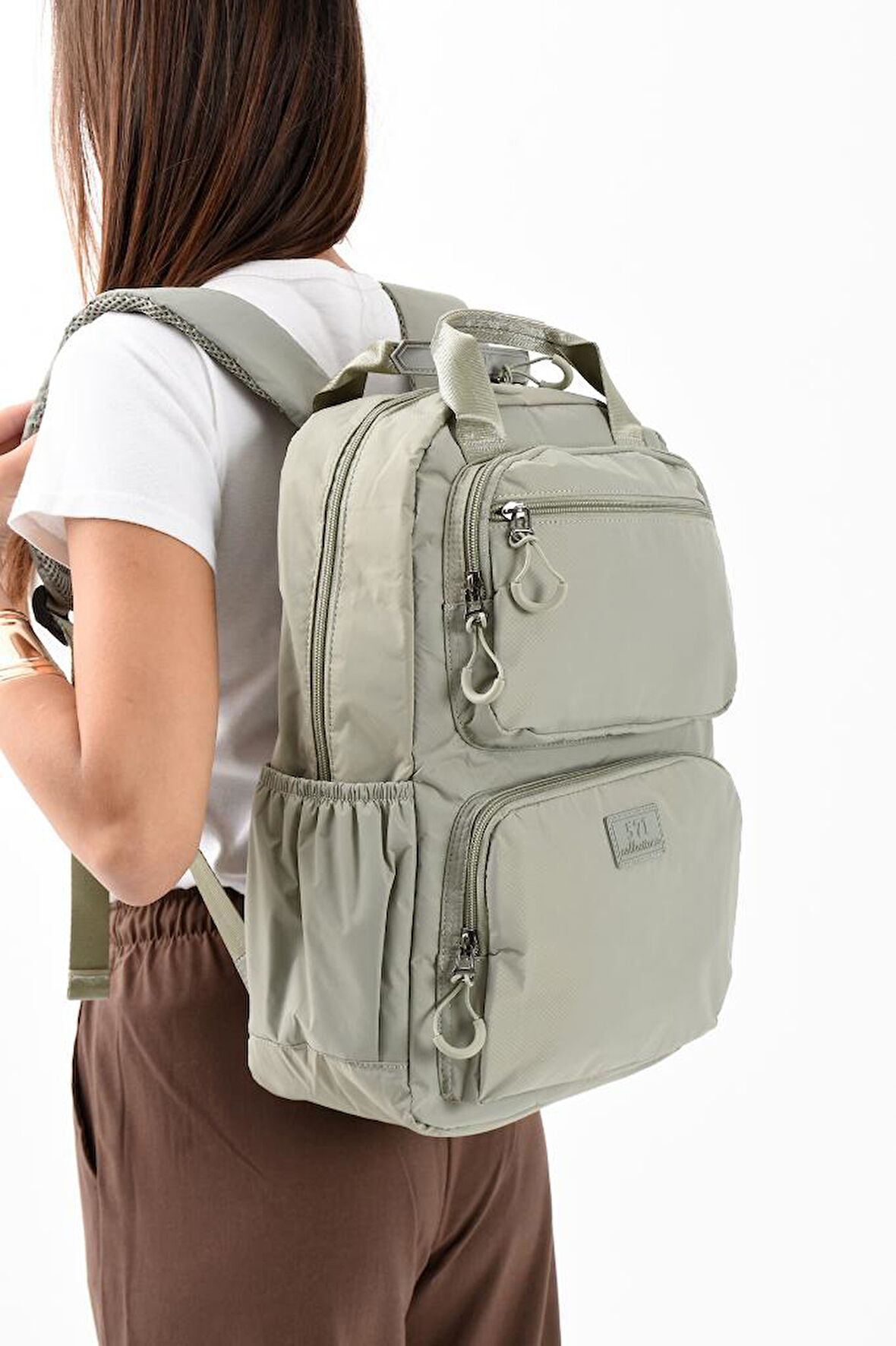 Unisex Günlük Sırt Çantası Paraşüt Kumaş Hafif Çok Cepli Yağmur İtici Kumaş 40*30 Cm Okul Çantası