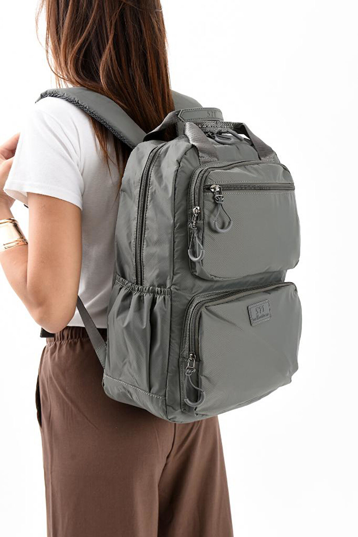 Unisex Günlük Sırt Çantası Paraşüt Kumaş Hafif Çok Cepli Yağmur İtici Kumaş 40*30 Cm Okul Çantası