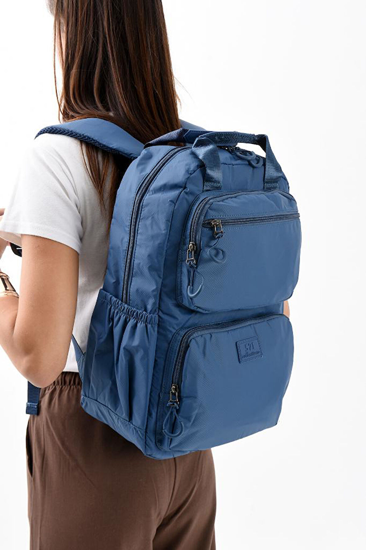 Unisex Günlük Sırt Çantası Paraşüt Kumaş Hafif Çok Cepli Yağmur İtici Kumaş 40*30 Cm Okul Çantası