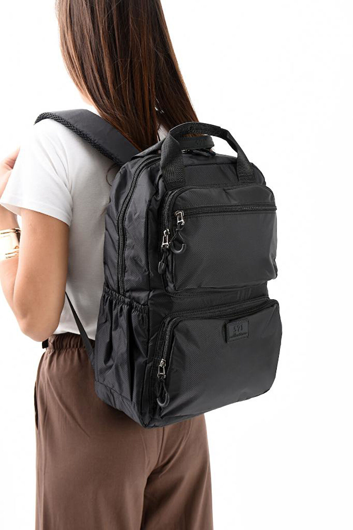 Unisex Günlük Sırt Çantası Paraşüt Kumaş Hafif Çok Cepli Yağmur İtici Kumaş 40*30 Cm Okul Çantası