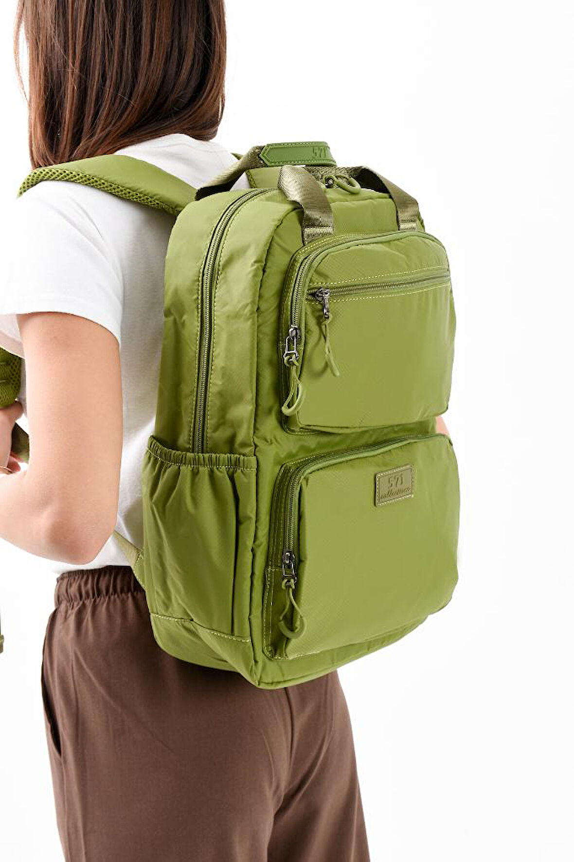 Unisex Günlük Sırt Çantası Paraşüt Kumaş Hafif Çok Cepli Yağmur İtici Kumaş 40*30 Cm Okul Çantası