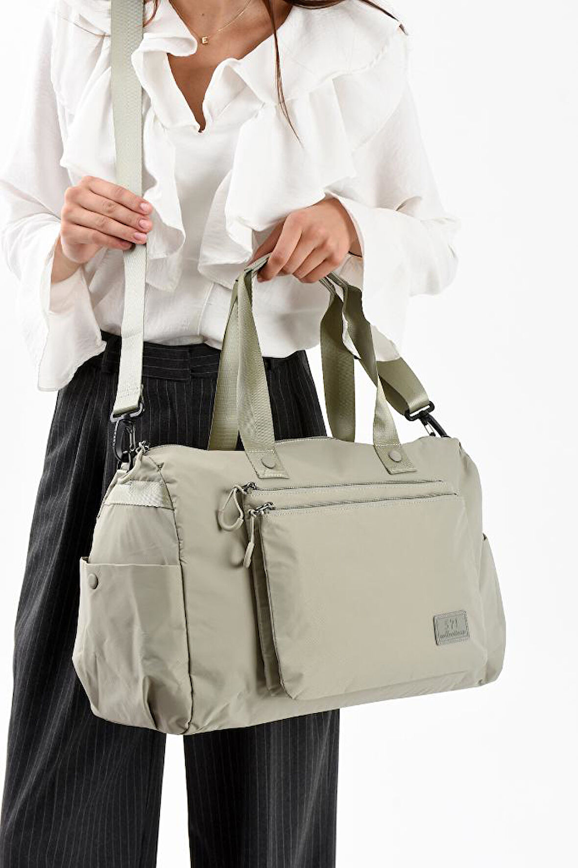 Unisex Kabin Boy Çapraz Askılı Omuz Çantası Seyehat Spor Çantası Hafif Paraşüt Kumaş 43*35 Cm