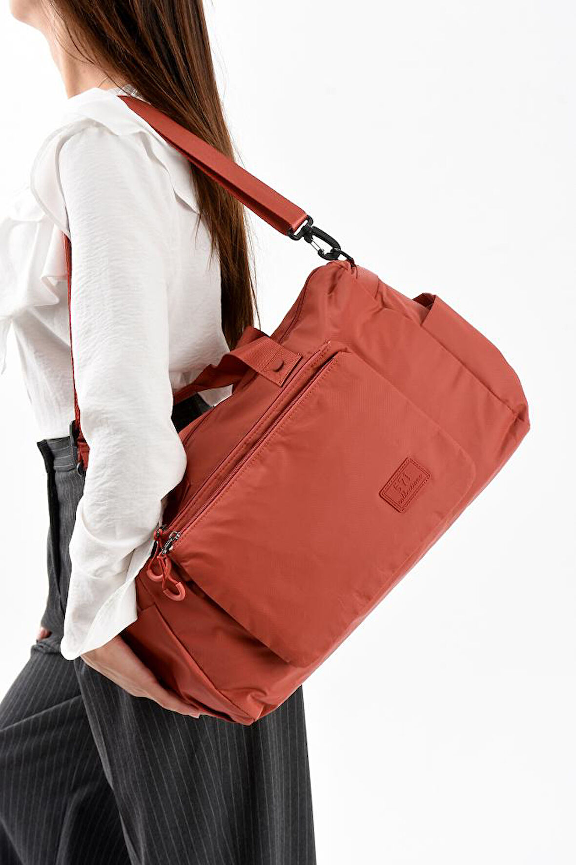 Unisex Kabin Boy Çapraz Askılı Omuz Çantası Seyehat Spor Çantası Hafif Paraşüt Kumaş 43*35 Cm