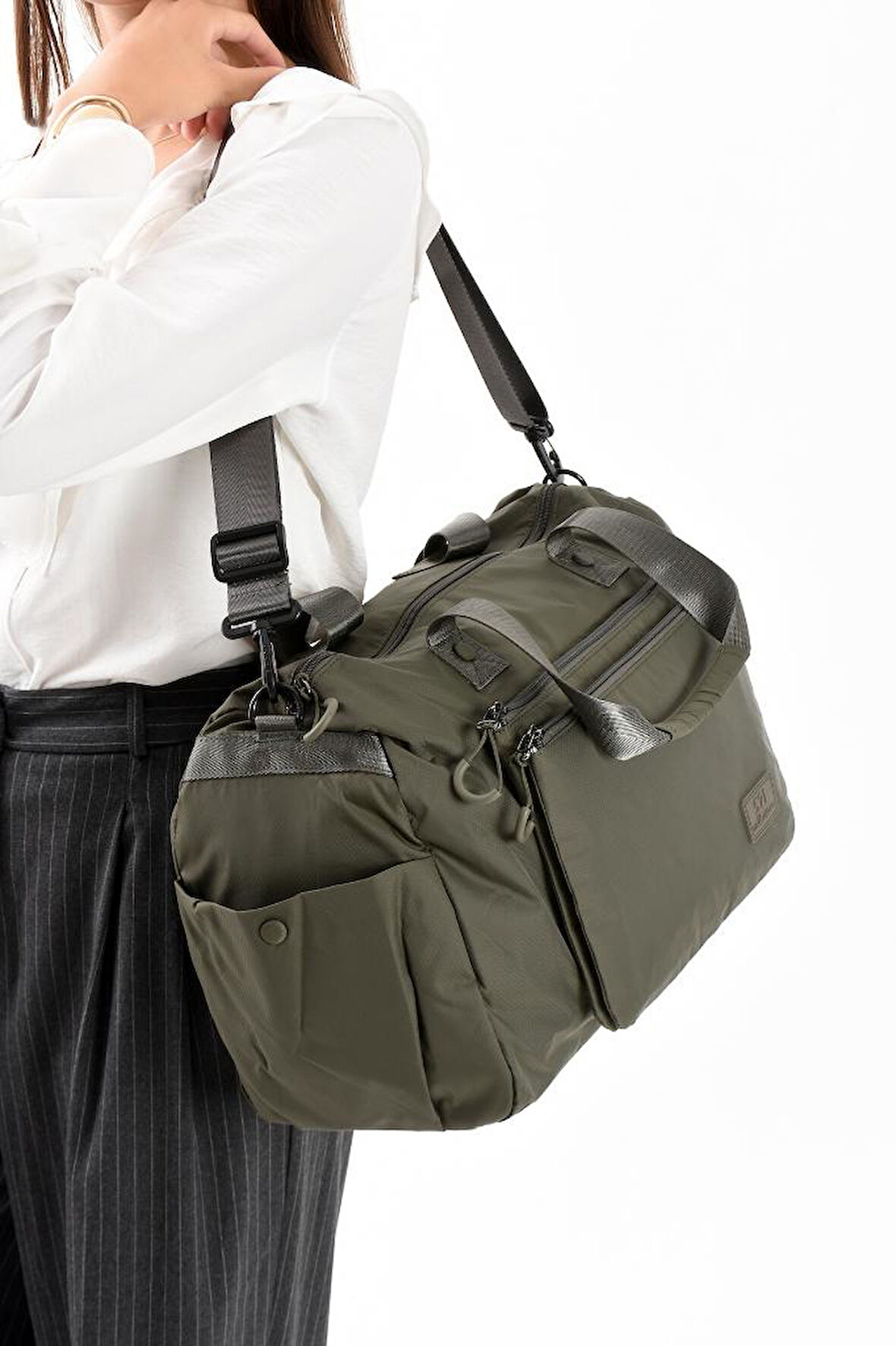 Unisex Kabin Boy Çapraz Askılı Omuz Çantası Seyehat Spor Çantası Hafif Paraşüt Kumaş 43*35 Cm