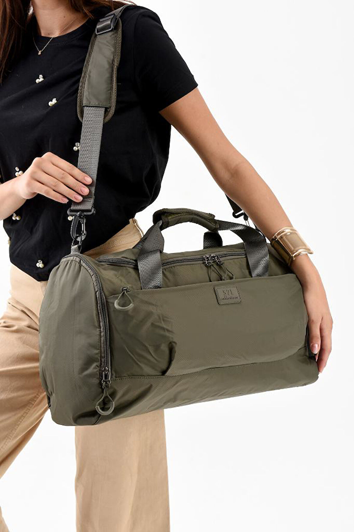 Unisex Kabin Boy Çapraz Askılı Omuz Çantası Seyehat Spor Çantası Hafif Paraşüt Kumaş 44*29 Cm