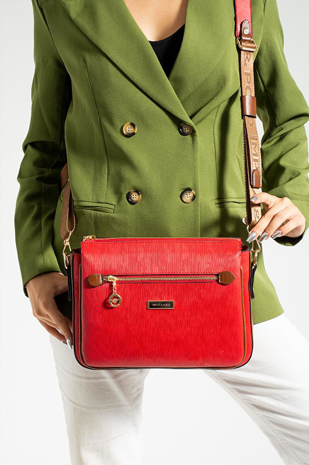 Kadın Postacı Çanta 27*20 Cm Çapraz Askılı Omuz Çantası Suni Deri Ayarlanabilir Askı