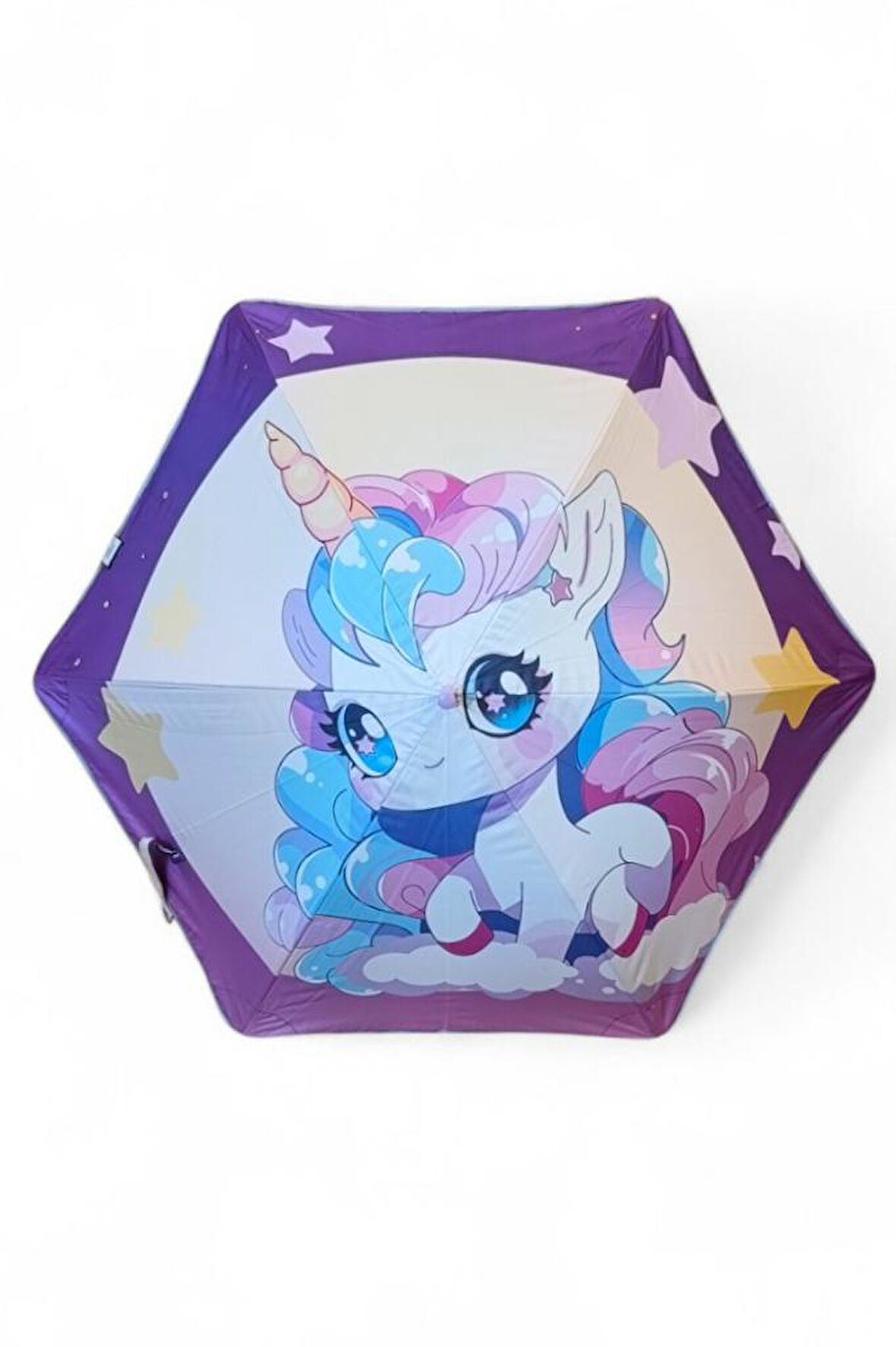 Kız Çocuk Baston Şemsiye Reflektörlü Karakter Desenli Boyu 70 Cm Çapı 80 Cm 6 Telli İsim Etiketli