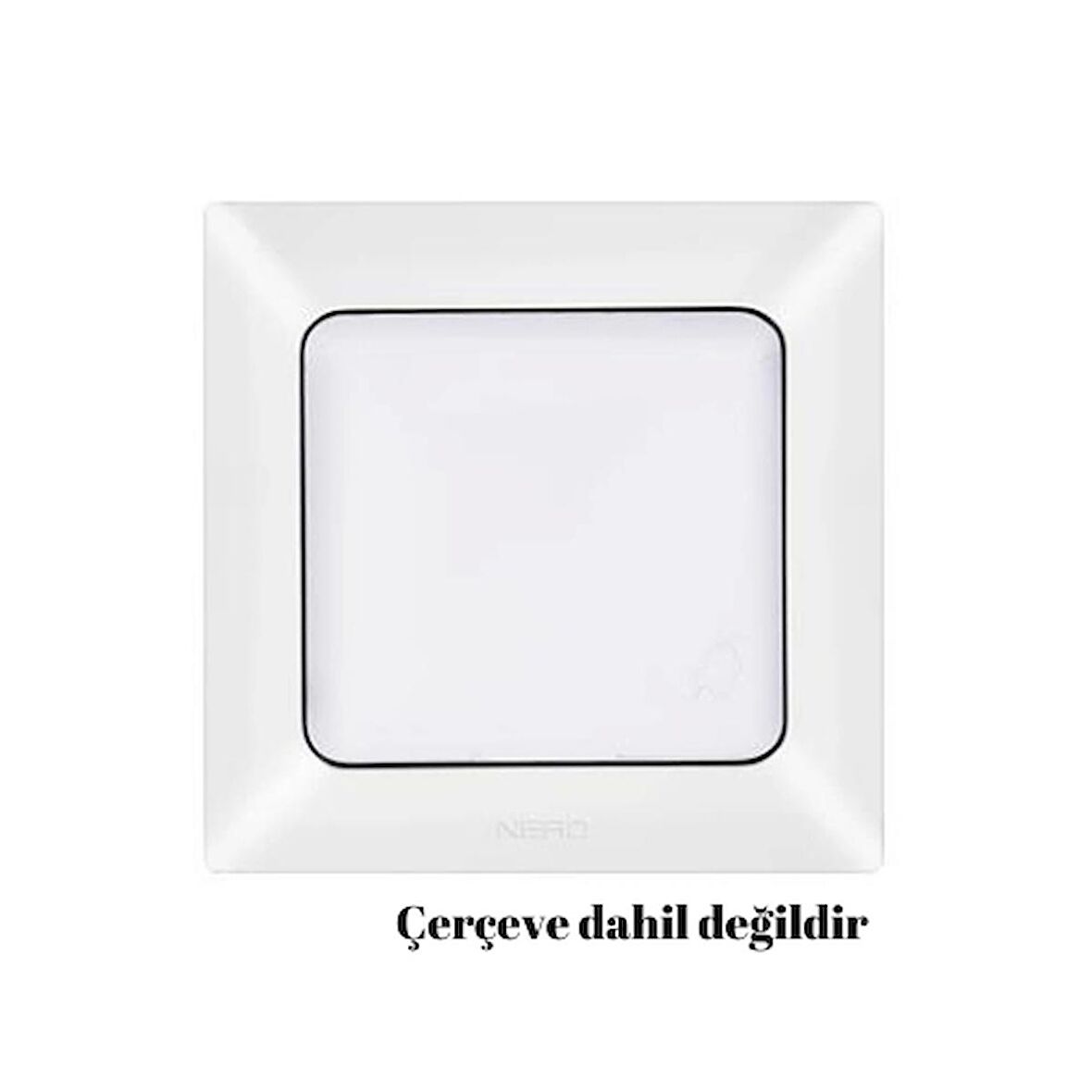 NE-AD Aras Kapaklı Topraklı Priz - Beyaz