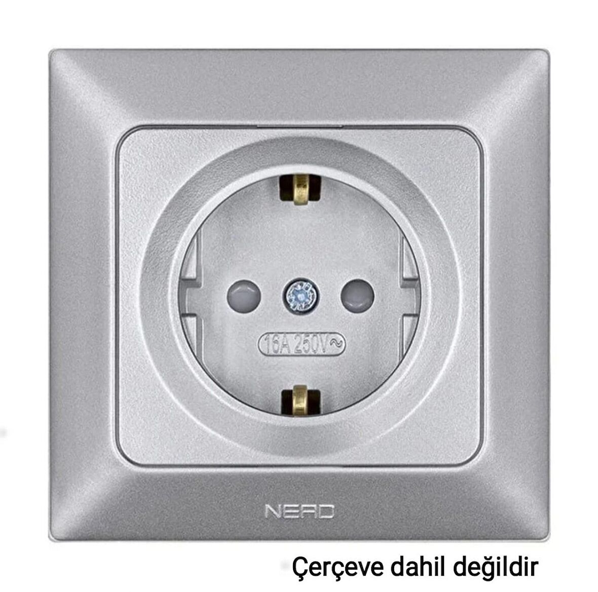 NE-AD Aras Topraklı Priz - Gümüş