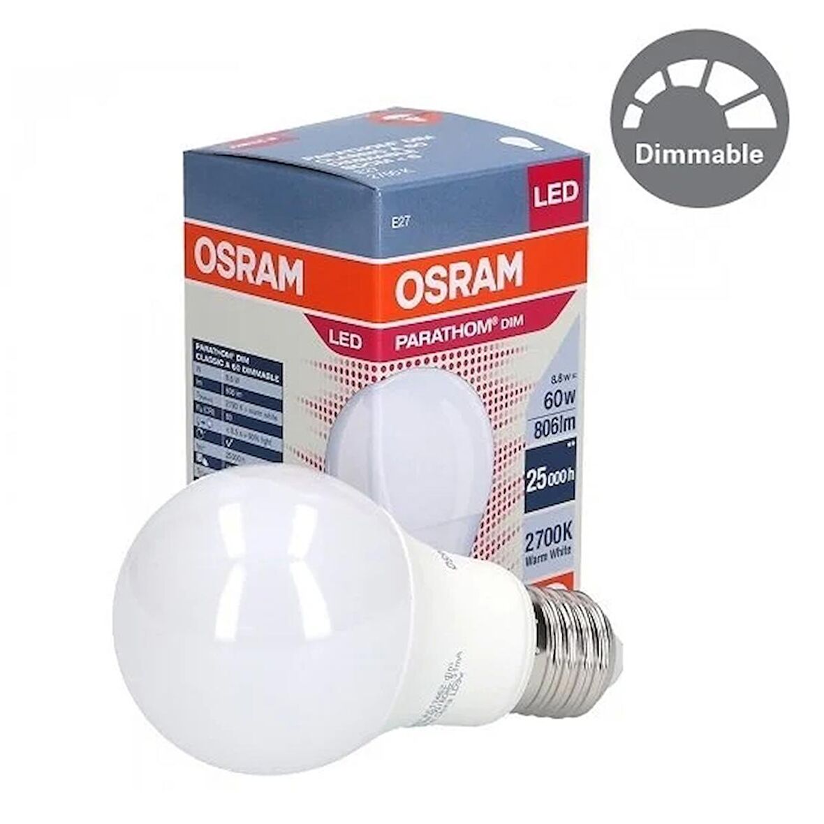 OSRAM Parathom 8,8W E27 Duylu Dim Led Ampul 2700K