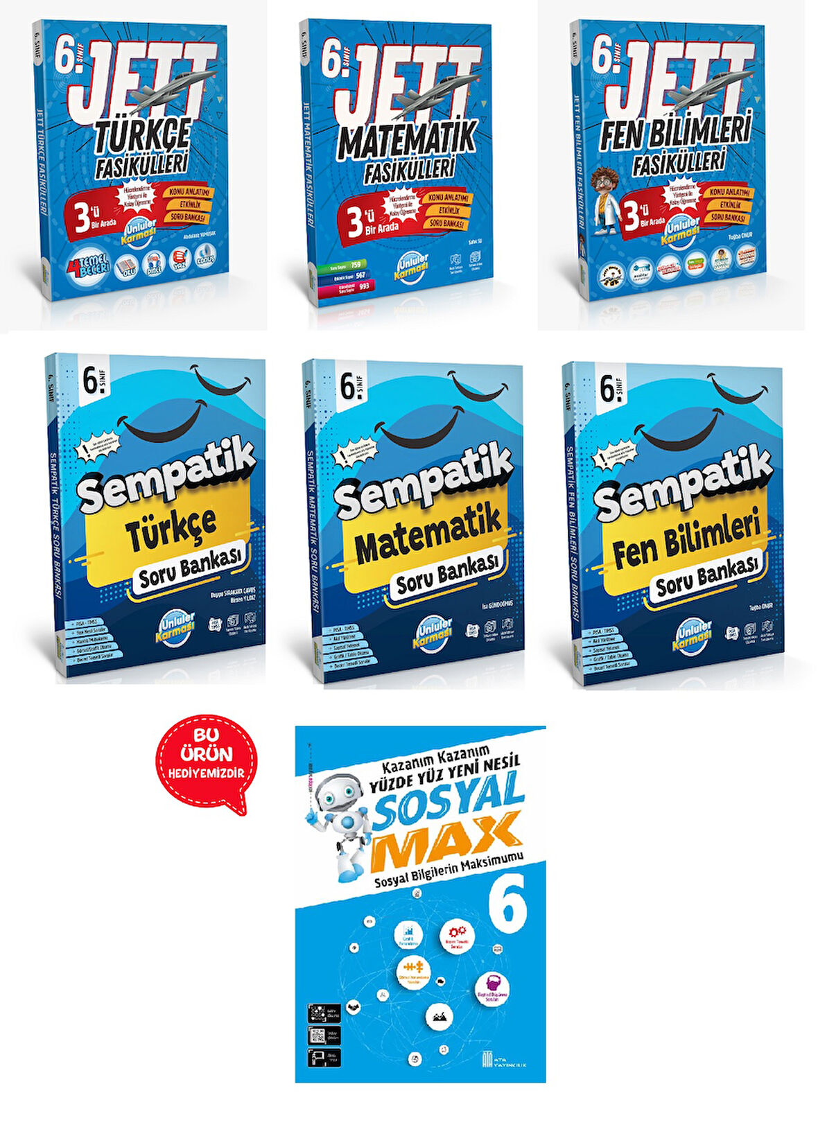 6.Sınıf Maarif Model Türkçe-Matematik-Fen Bilimleri Jett Konu Anlatımlı + Sempatik SB Seti 2025-2026