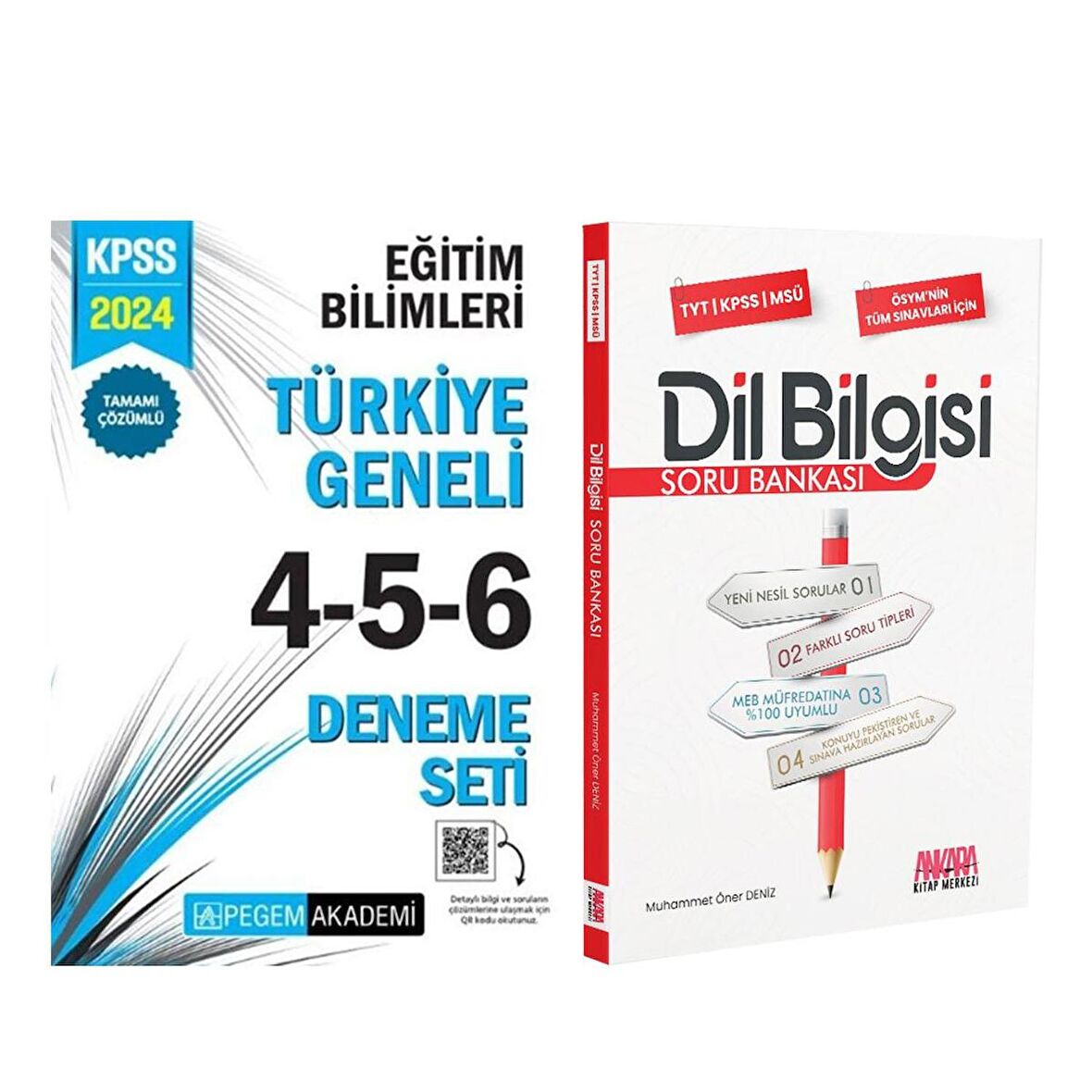 Pegem 2024 KPSS Eğitim Bilimleri Türkiye Geneli 4-5-6 Deneme ve AKM Dil Bilgisi Soru Bankası Seti
