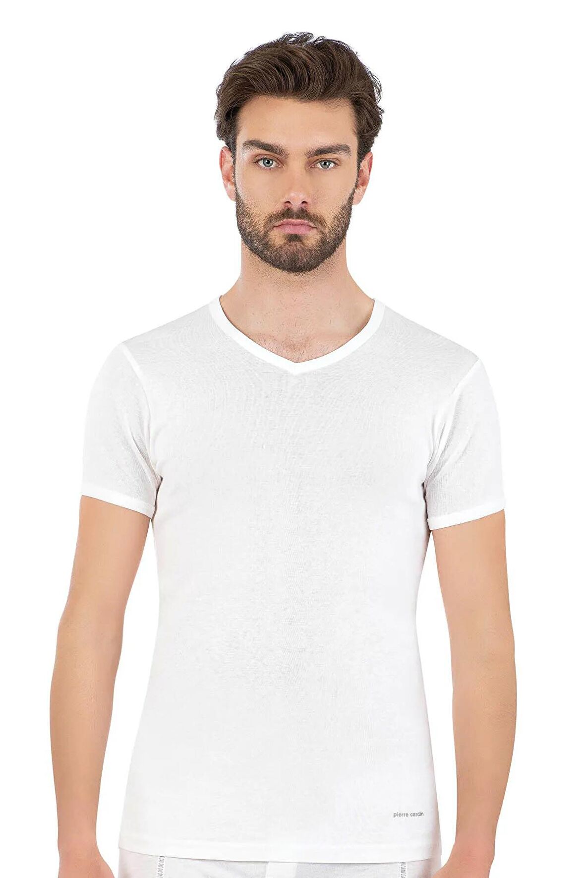 Pierre Cardin Erkek %100 Pamuk Ribana V Yaka Fanila