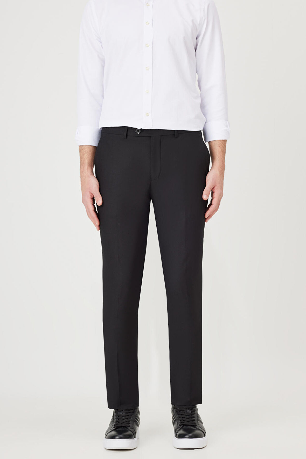 Erkek Siyah Slim Fit Dar Kesim Esnek Klasik Pantolon