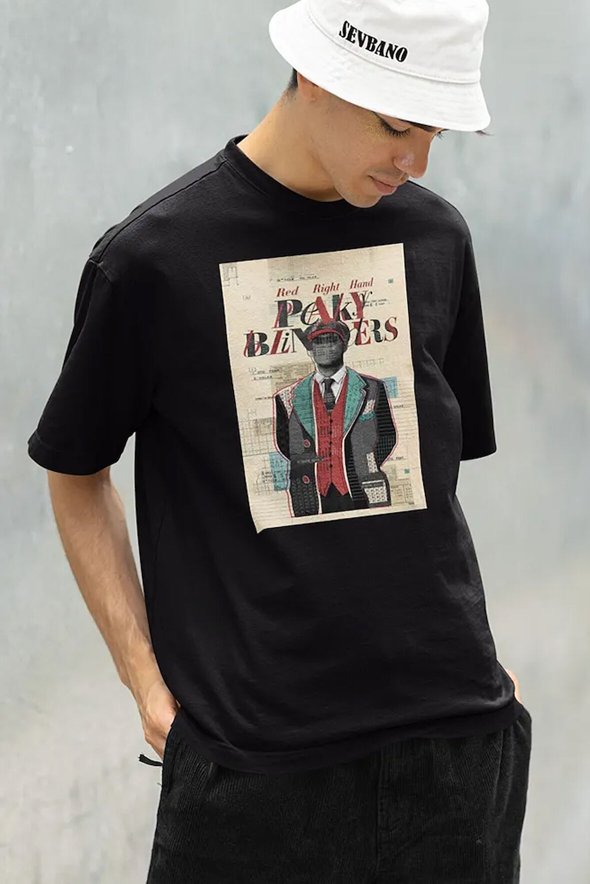 Red Right Hand Tasarım Peaky Blinders Baskılı Unisex Oversize Tişört