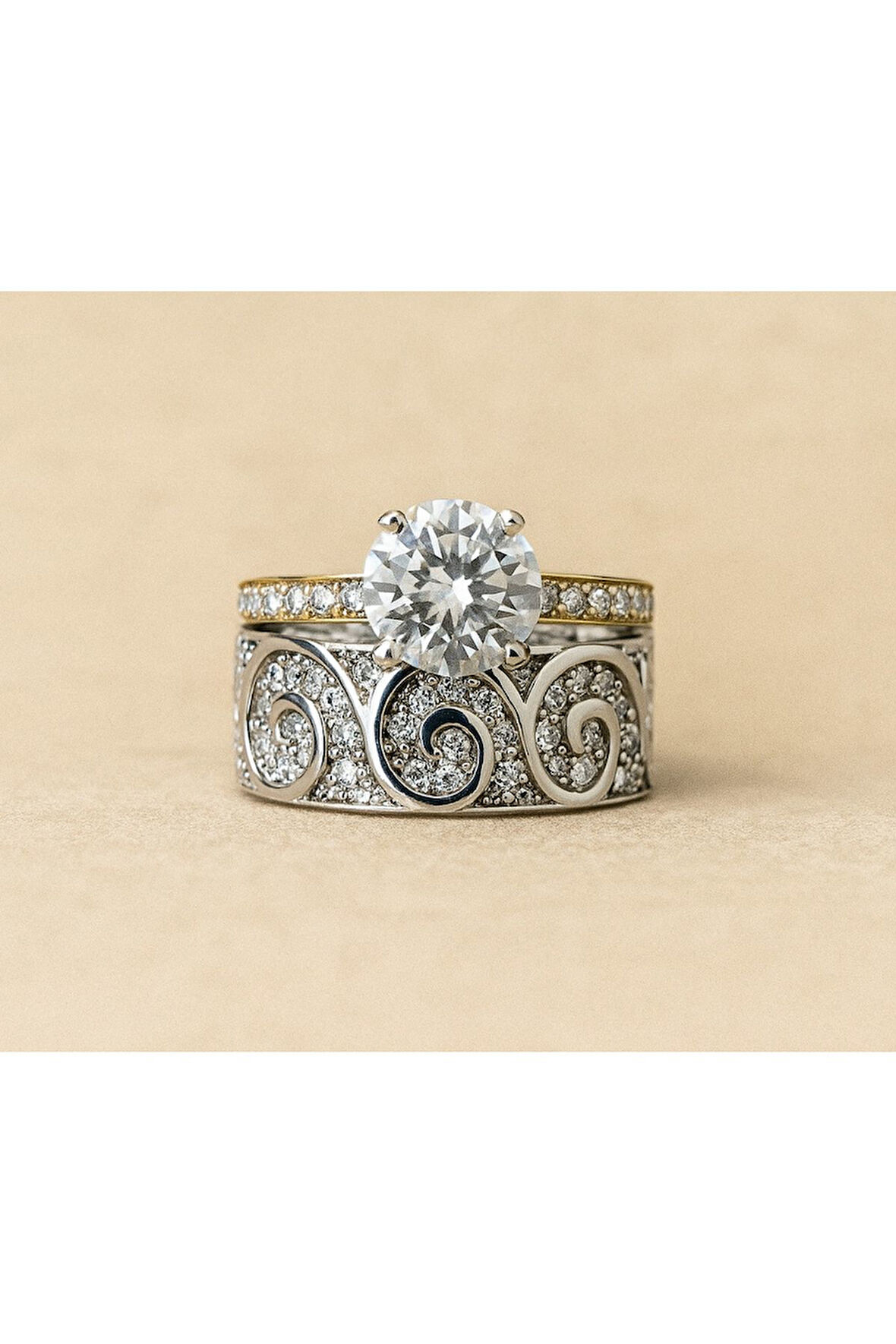 8 AYAR ALTIN TEKTAŞLI ALYANS YÜZÜK 8A146