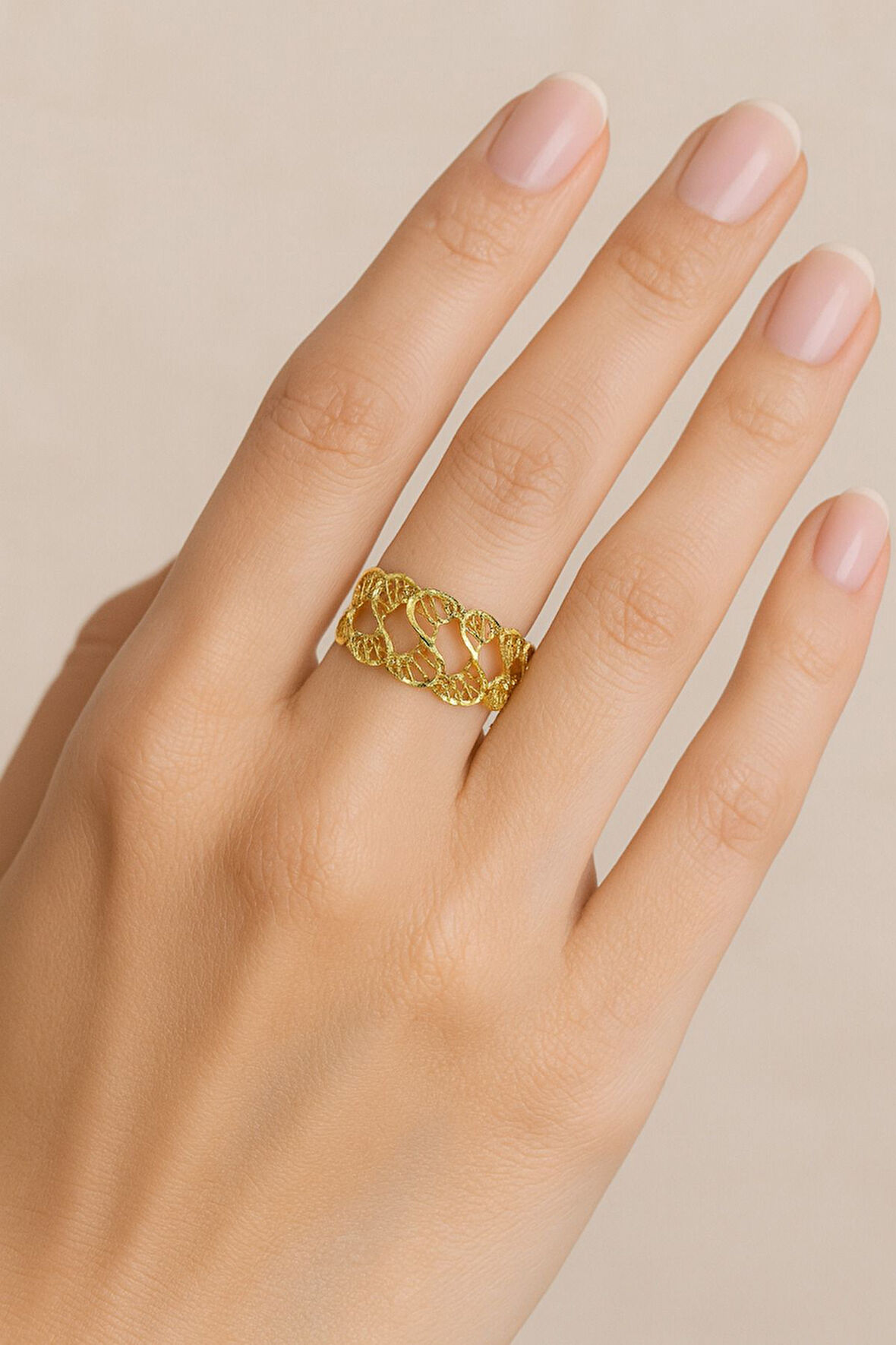 8 AYAR ALTIN FANTAZİ YÜZÜK 8A163