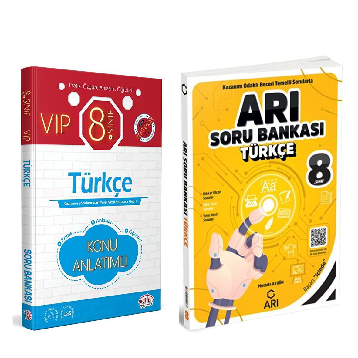 Editör Yayınları 8.Sınıf Türkçe VİP Konu ve Arı Soru Bankası Seti 2 Kitap