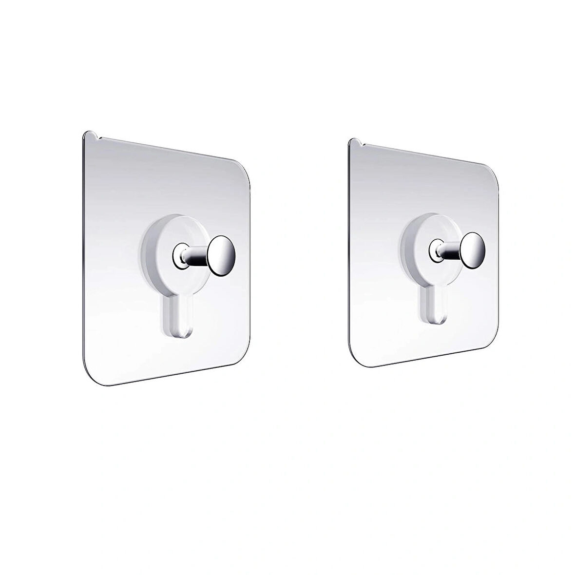 Microcase Güçlü Plastik Yapışkanlı Hanger Vidasız Eşya Ürün Taşıma Askılık 2 Adet -Şeffaf AL4344