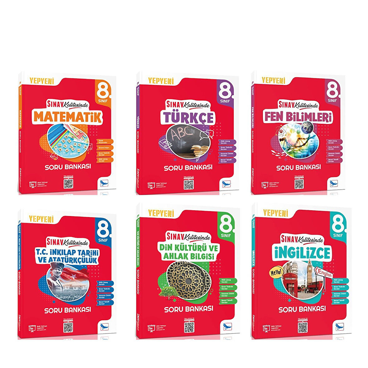 Sınav Yayınları 8. Sınıf Sınav Kalitesinde Soru Bankası Seti 6 Kitap