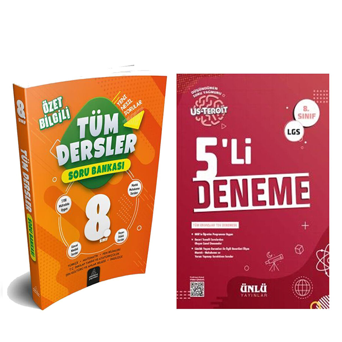 Element Yayınları 8. Sınıf Tüm Dersler Soru Bankası ve Ünlü 5 li Deneme Seti 2 Kitap