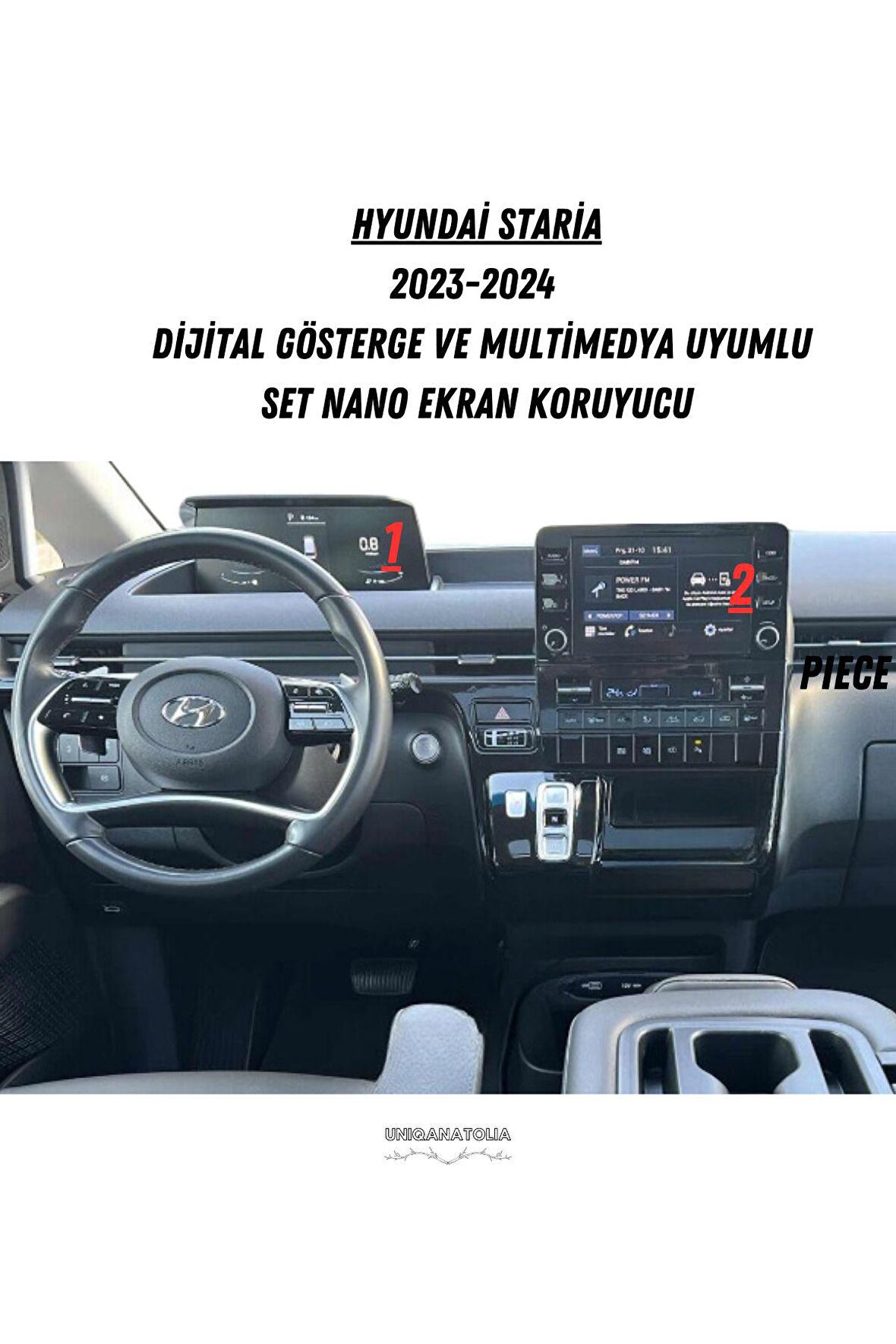 Hyundai Staria 2023-2024 Dijital Gösterge Ve Multimedya Uyumlu Set Nano Ekran Koruyucu