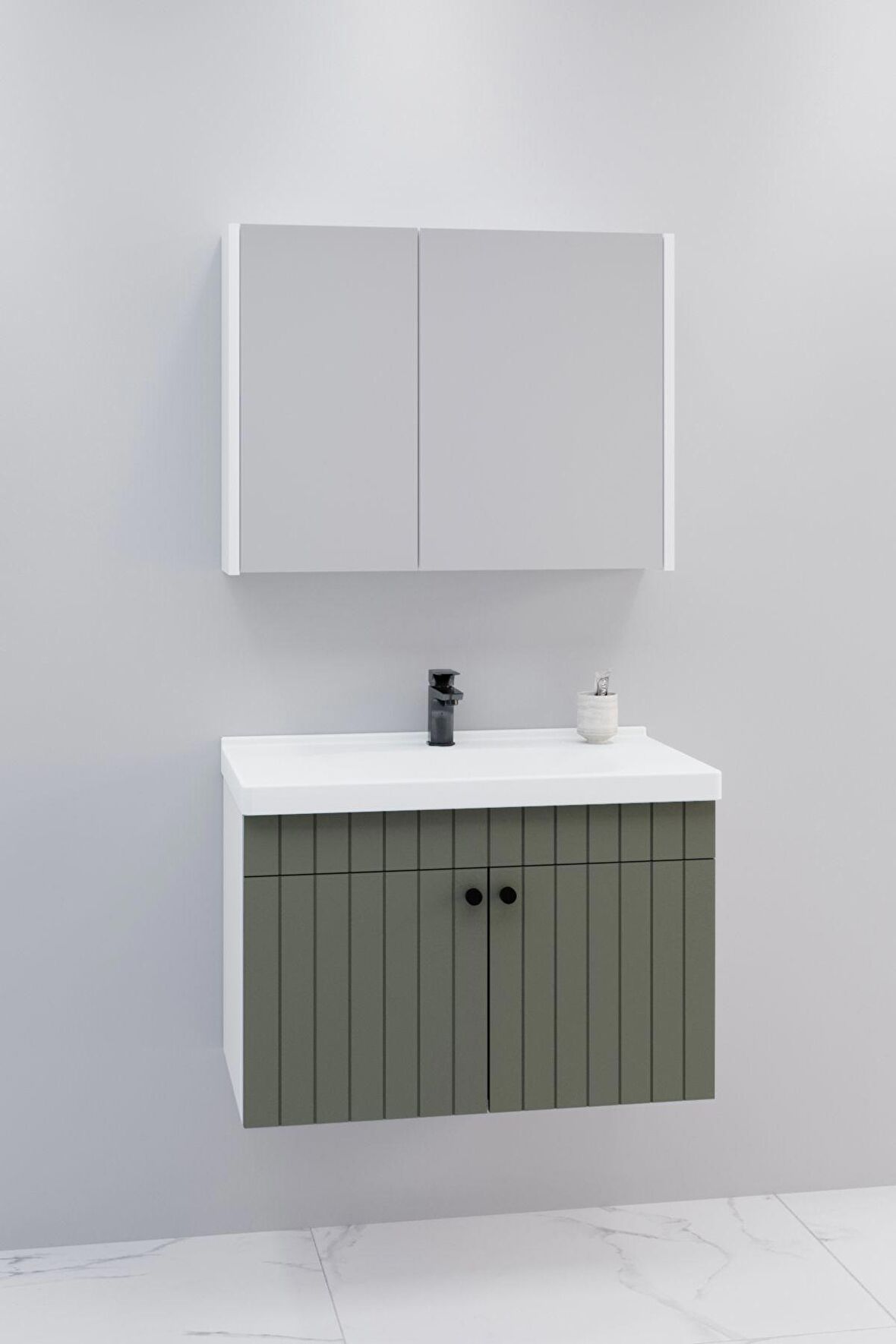 Avien 80 Cm Banyo Dolabı Bgn Aynalı  - Boy Dolap Hariç