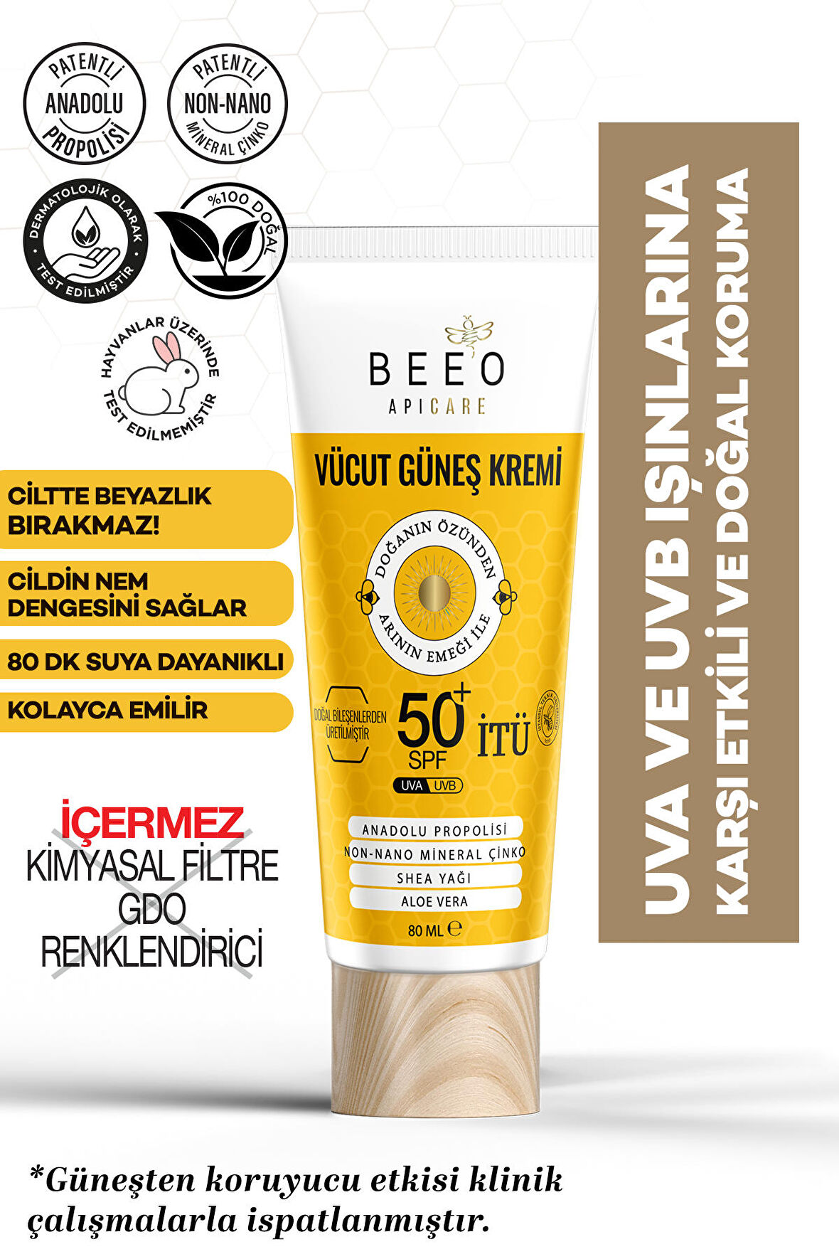 Beeo Propolisli Vücut Güneş Kremi 50+ SPF 80 ml